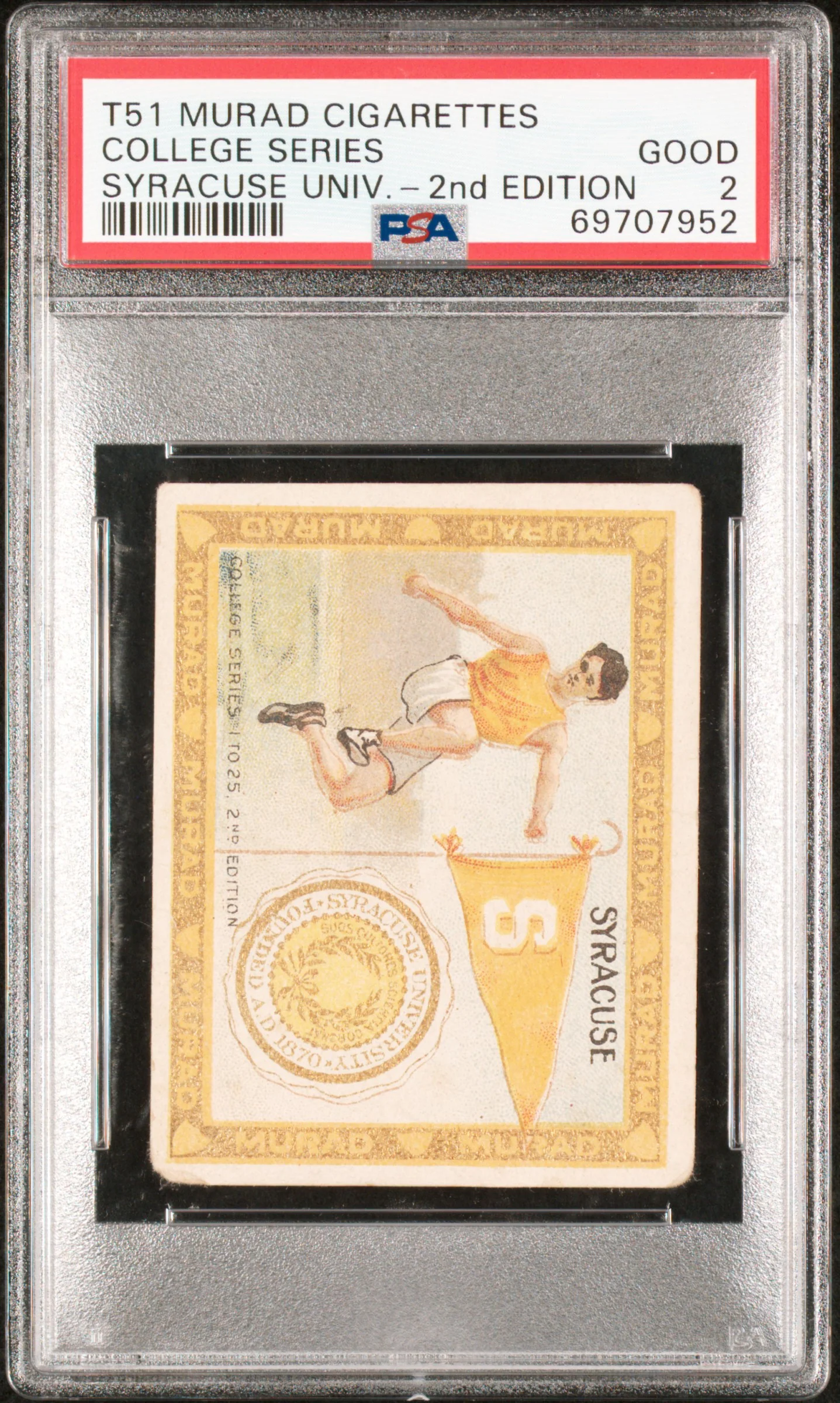 1910 T51 Murad Cigarettes College Series Syracuse University-2nd Edition College Series PSA 2