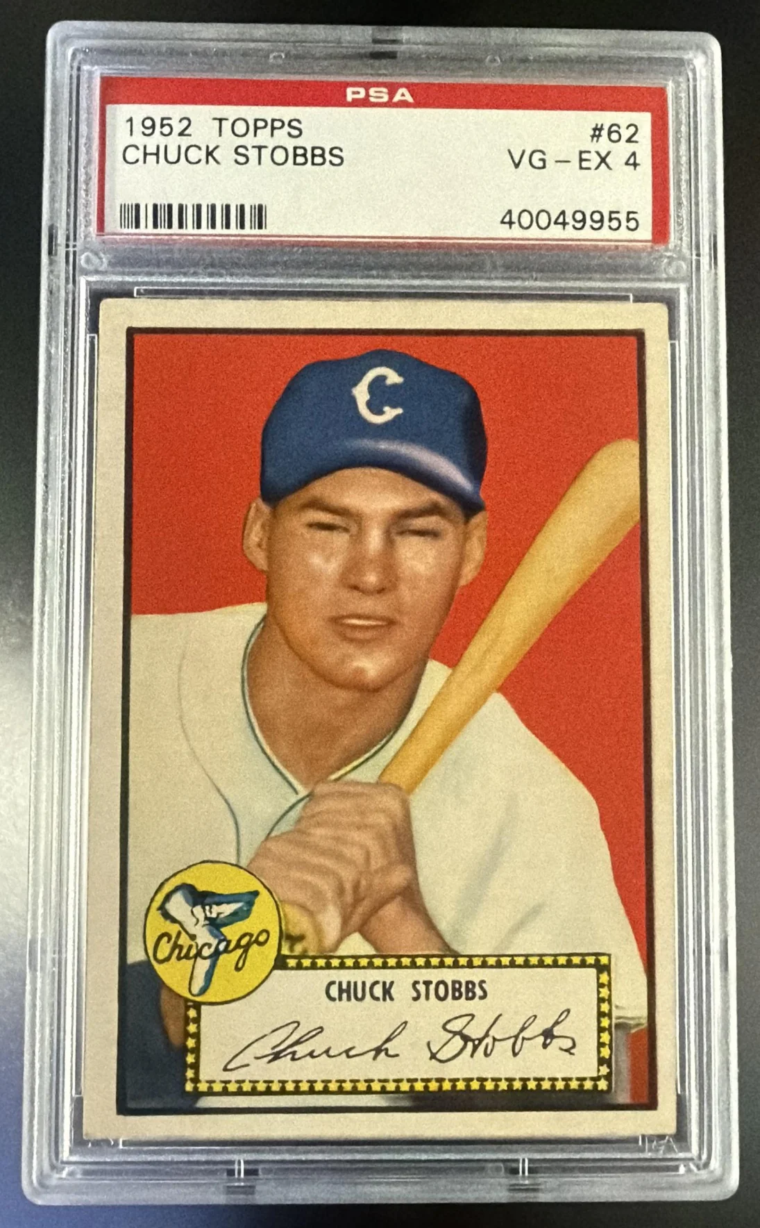 1952 Topps Chuck Stobbs #62 PSA 4