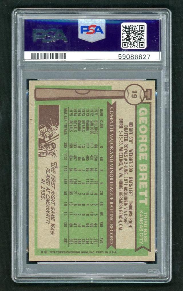 1976 Topps George Brett #19 PSA 5 - Image 2