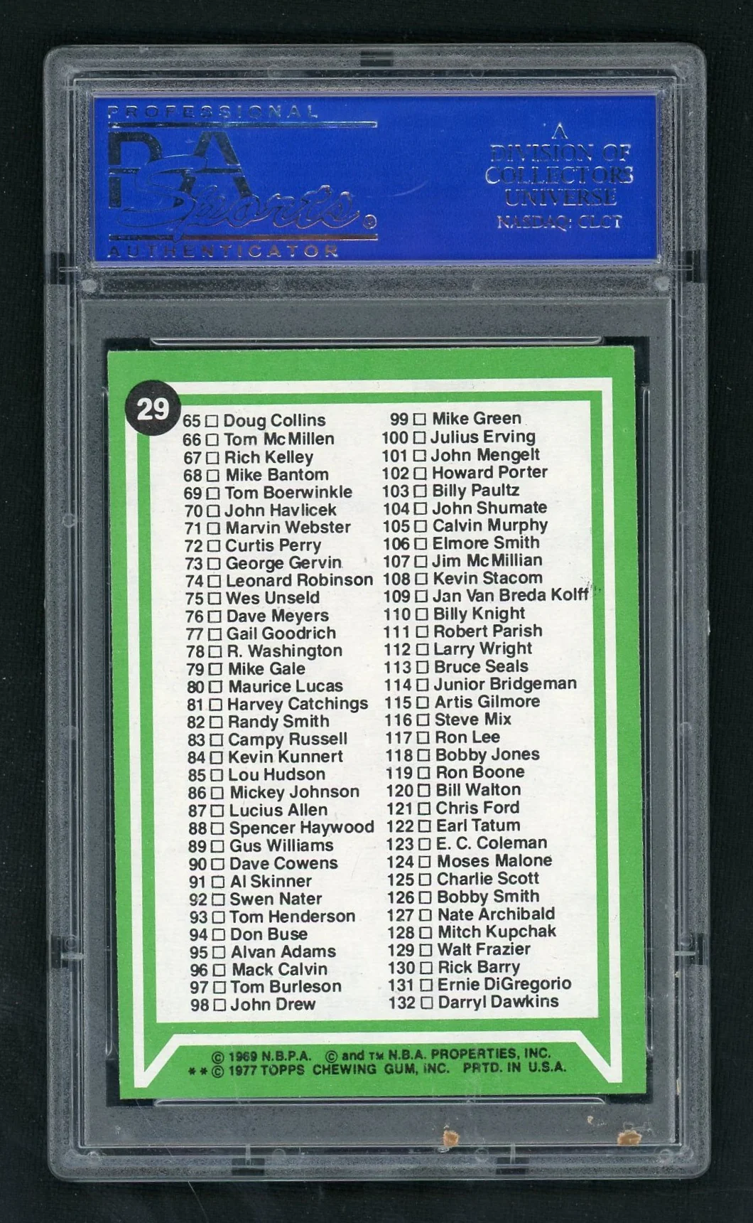 1977 Topps Checklist 1-132 #29 PSA 8 - Image 2