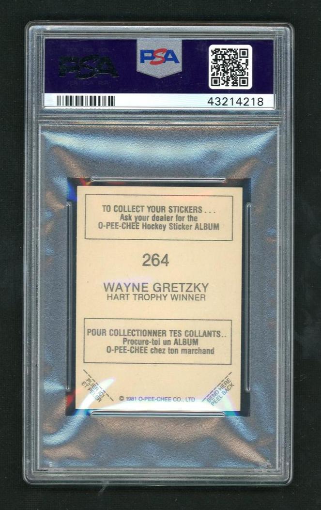 1981 O-Pee-Chee Stickers Wayne Gretzky #264 PSA 9 - Image 2