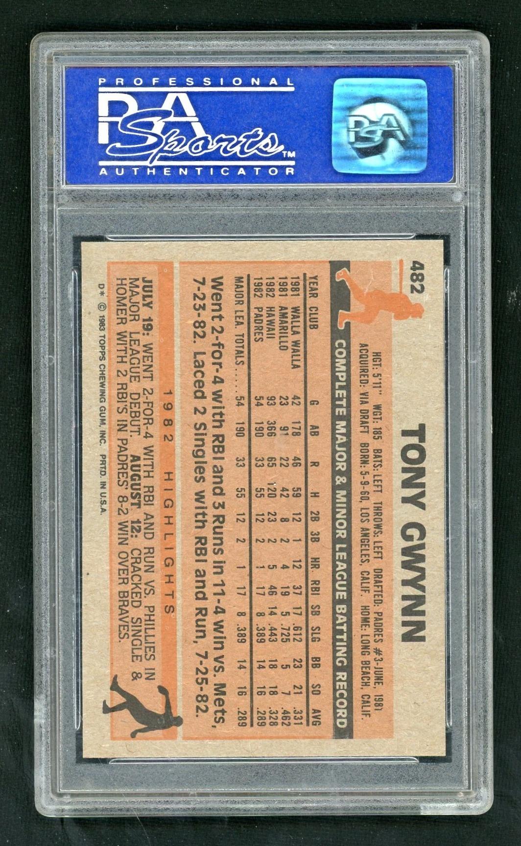 1983 Topps Tony Gwynn #482 PSA 9 - Image 2