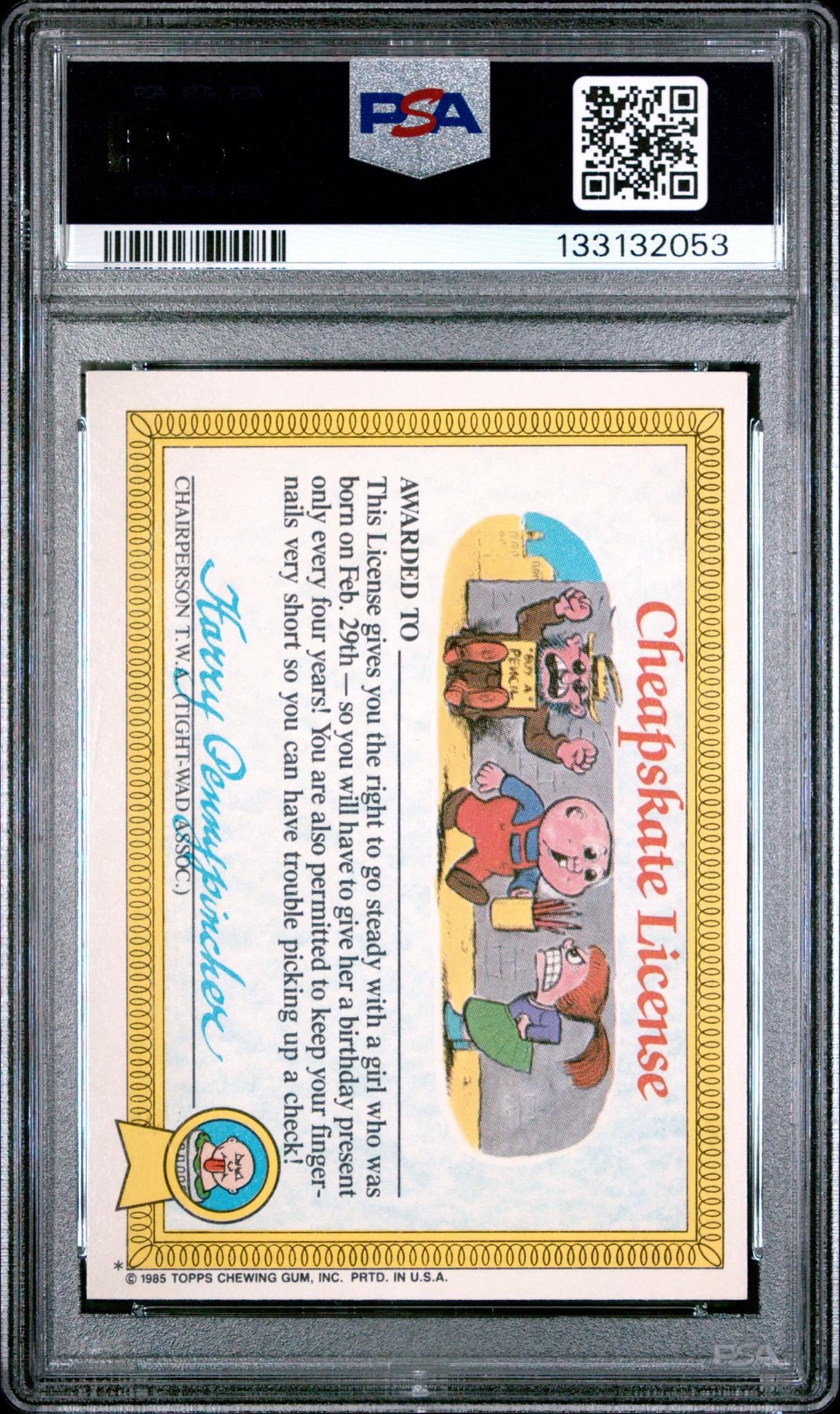 1985 Garbage Pail Kids Stickers Glossy Cindy Lopper #37b PSA 5 - Image 2
