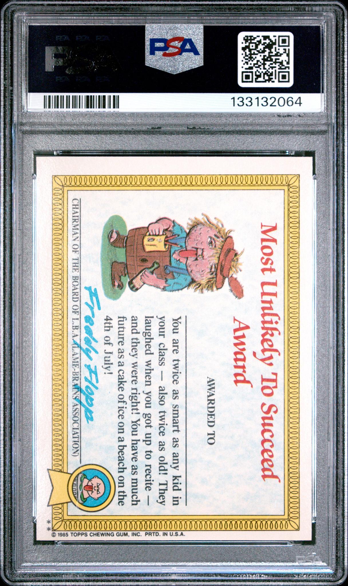 1985 Garbage Pail Kids Stickers Glossy Crater Chris #19b PSA 7 - Image 2