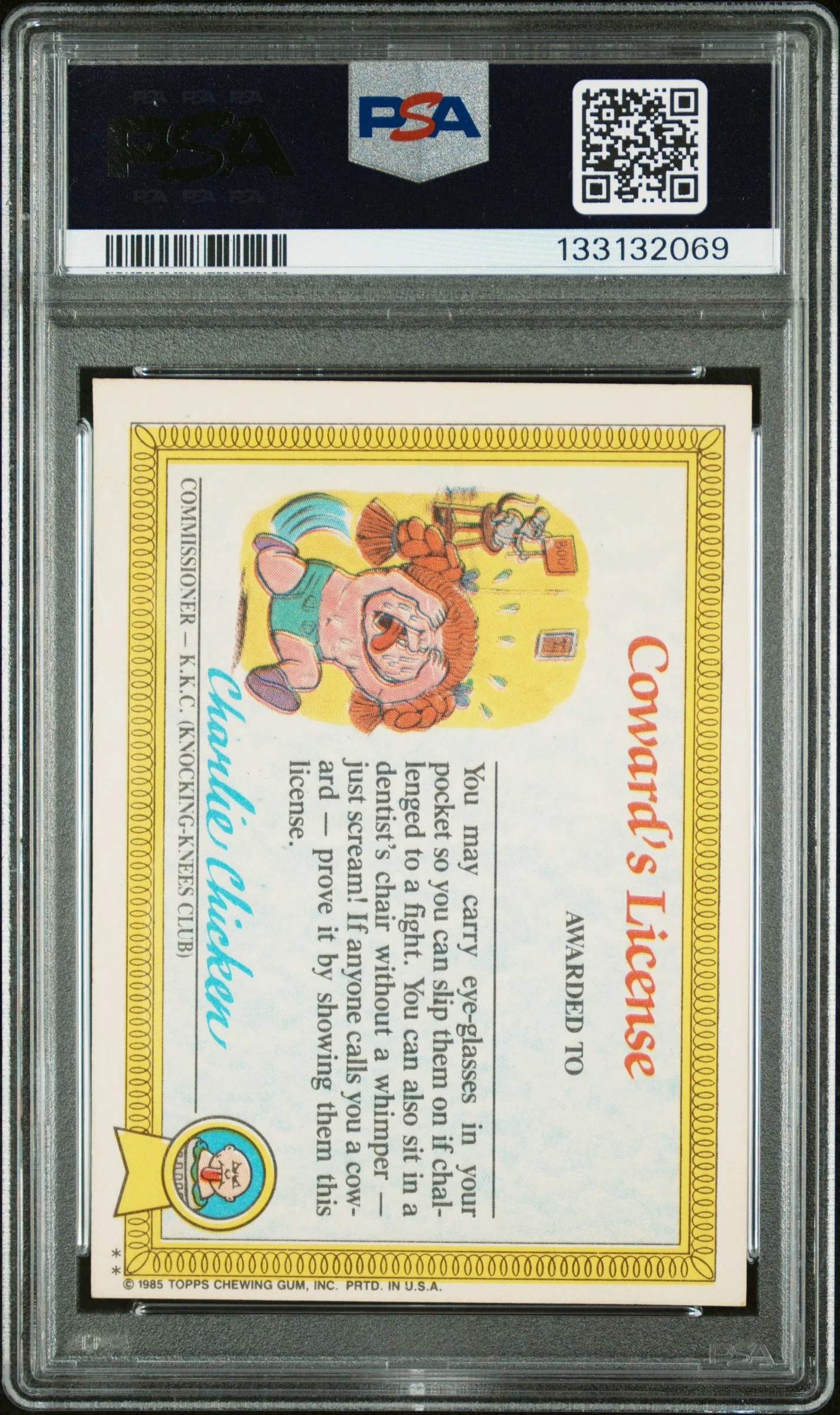 1985 Garbage Pail Kids Stickers Glossy Drippy Dan #23a PSA 7 - Image 2