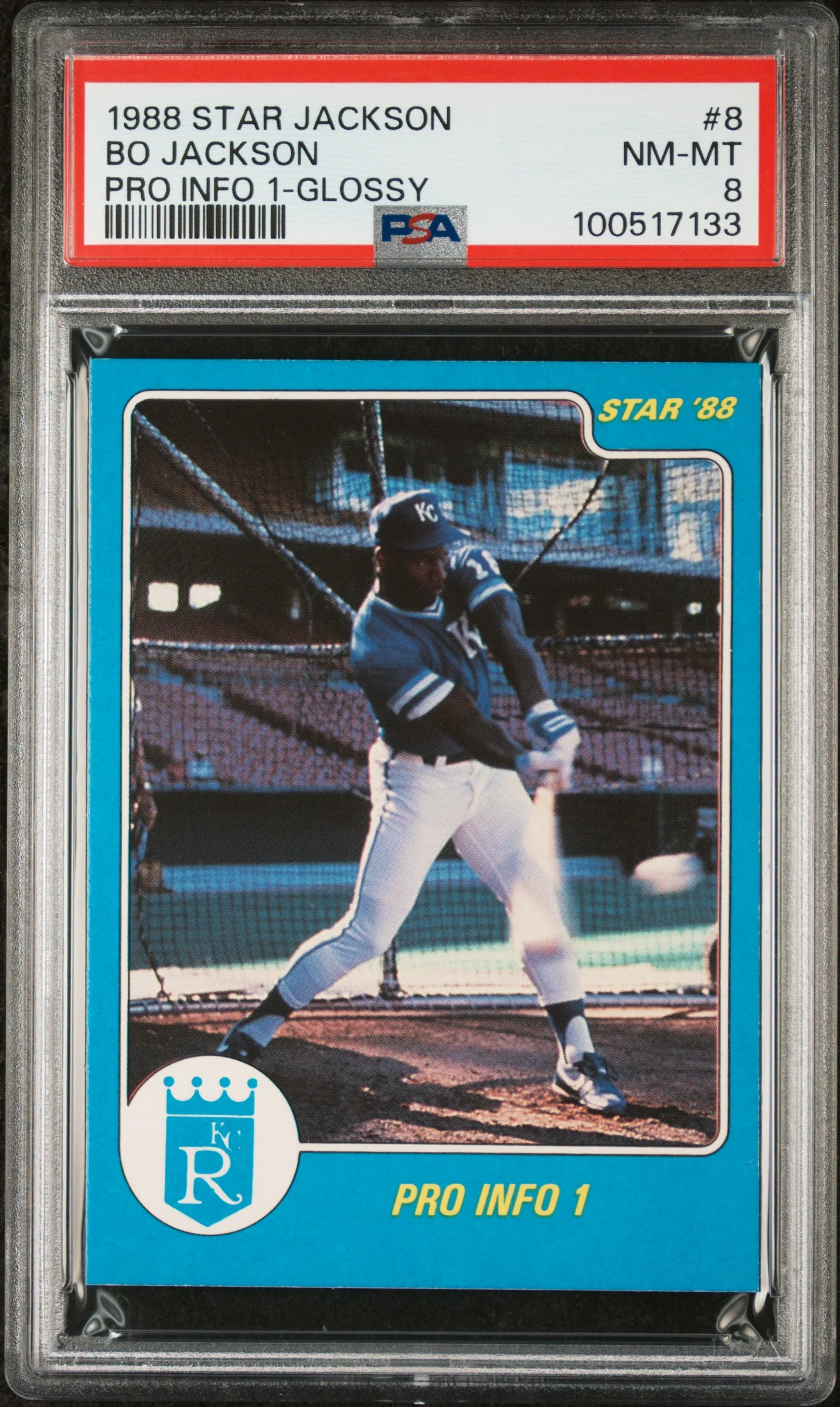 1988 Star Bo Jackson Pro Info 1-Glossy Bo Jackson #8 PSA 8