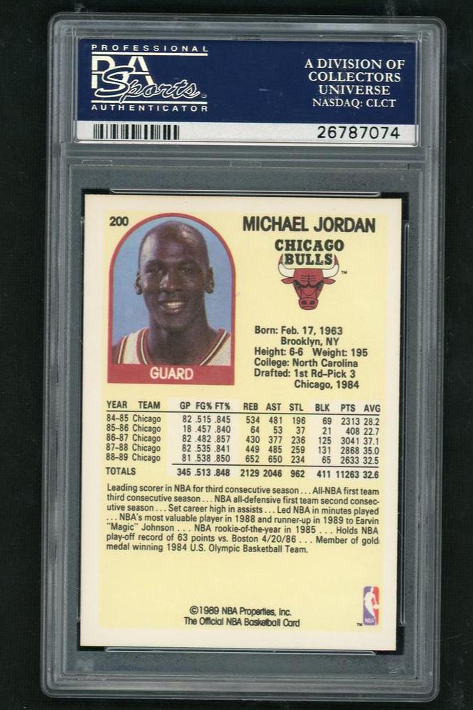 1989 Hoops Michael Jordan #200 PSA 10 - Image 2