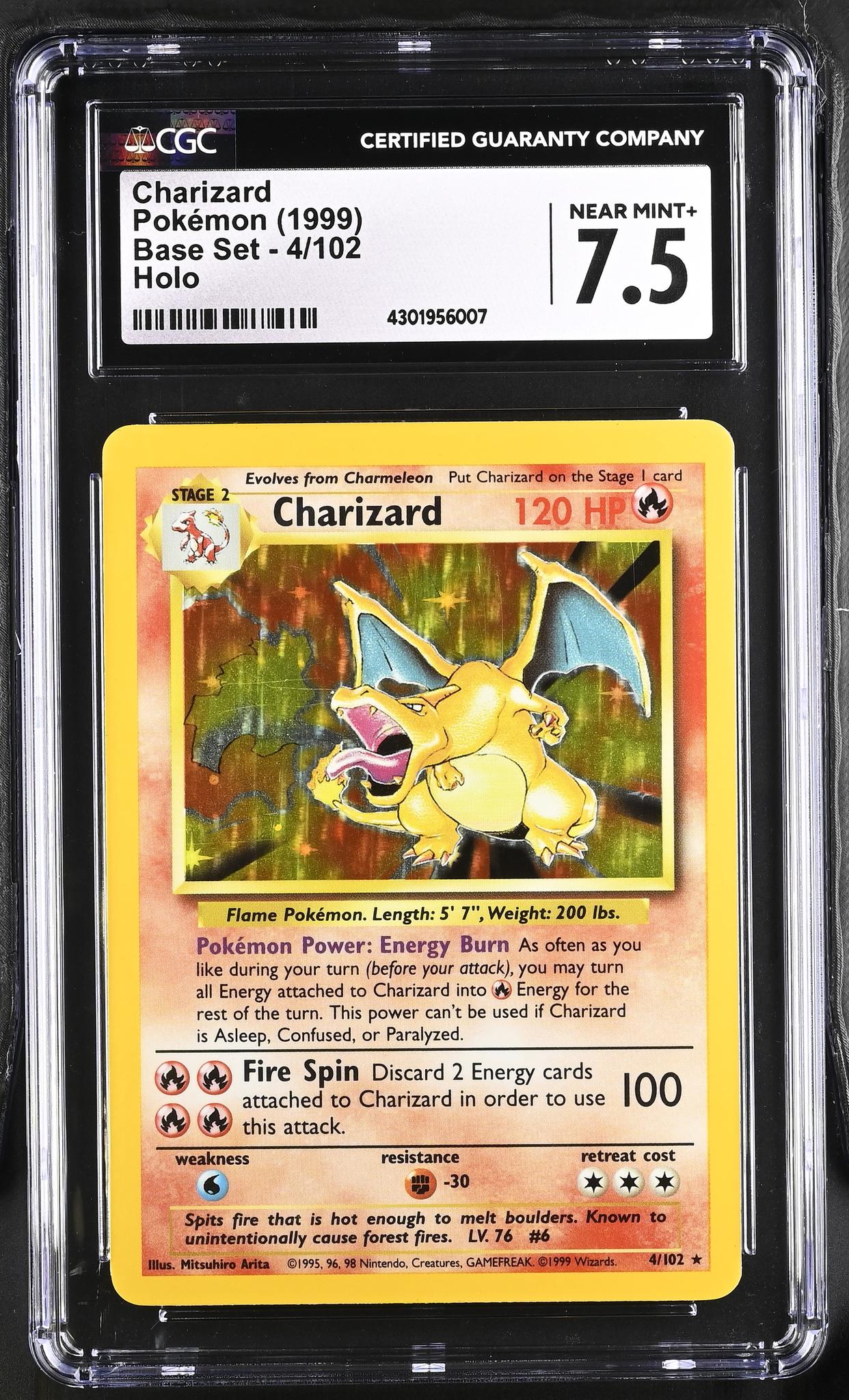 1999 Base Set #4/102 Charizard CGC 7.5