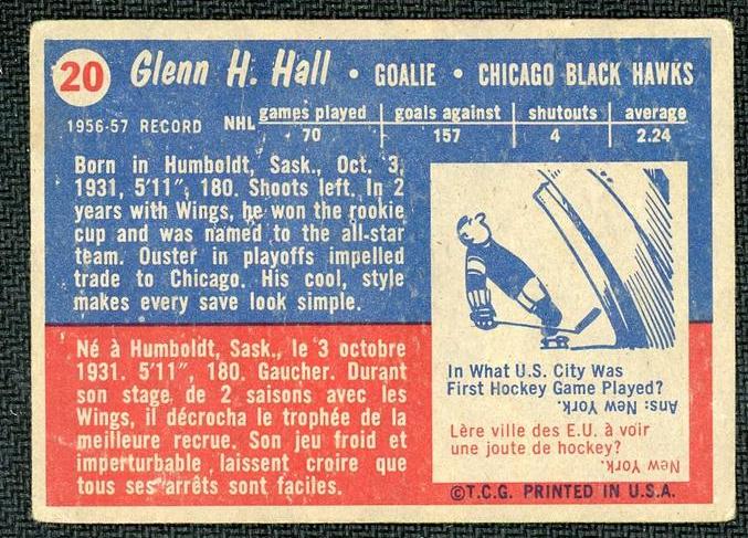 20 Glenn Hall Chicago Black Hawks - Image 2