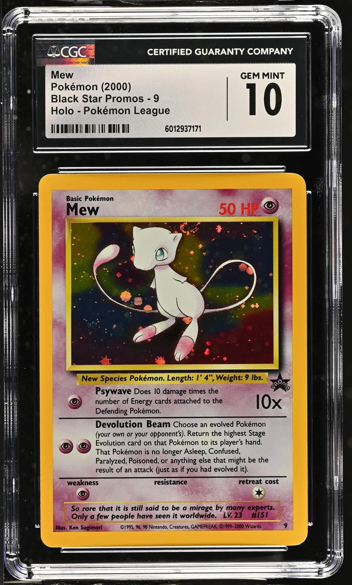 2000 Black Star Promos #9 Mew Holo - Pokemon League CGC 10