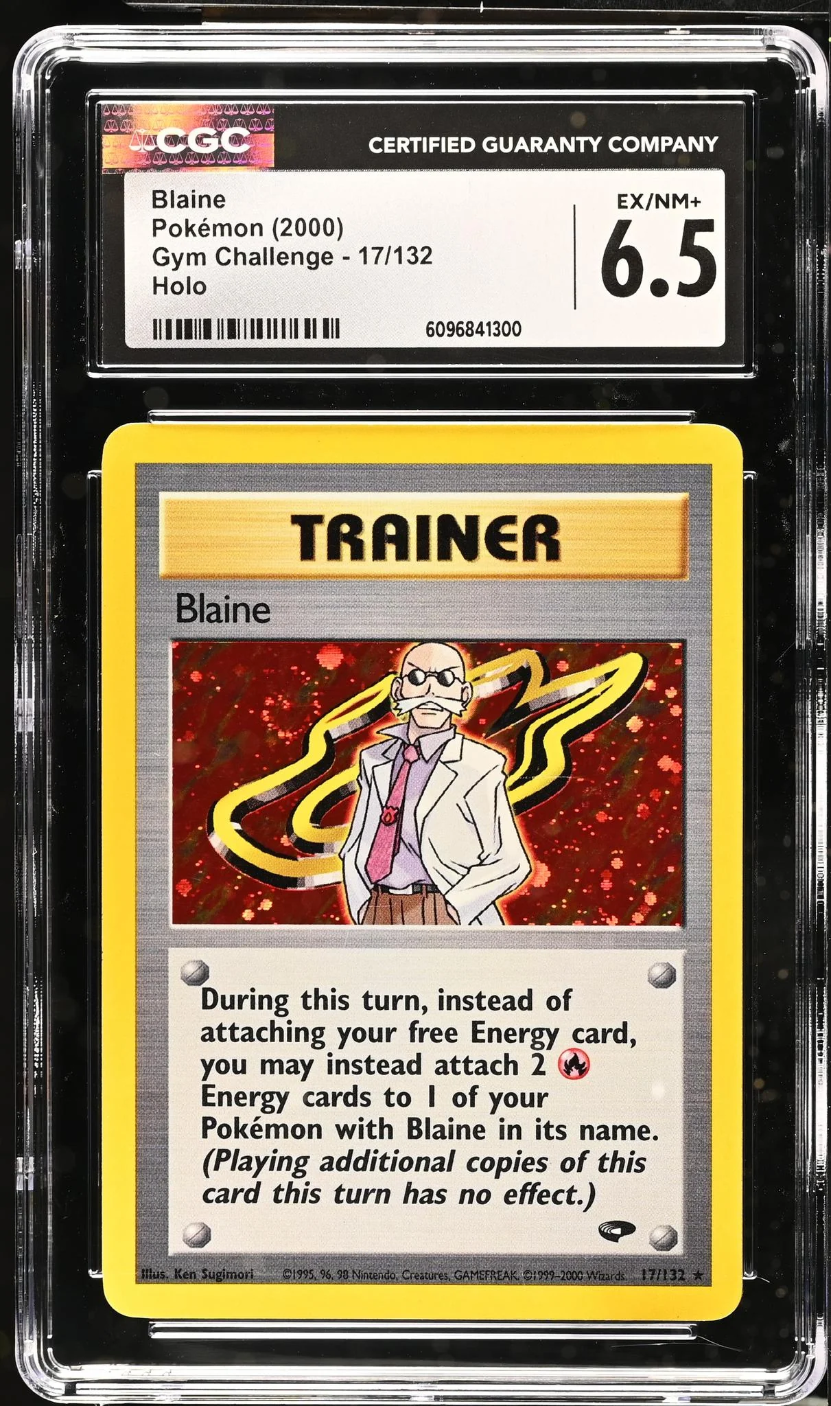 2000 Pokémon Gym Challenge Trainer Blaine #17/132 Holo CGC 6.5