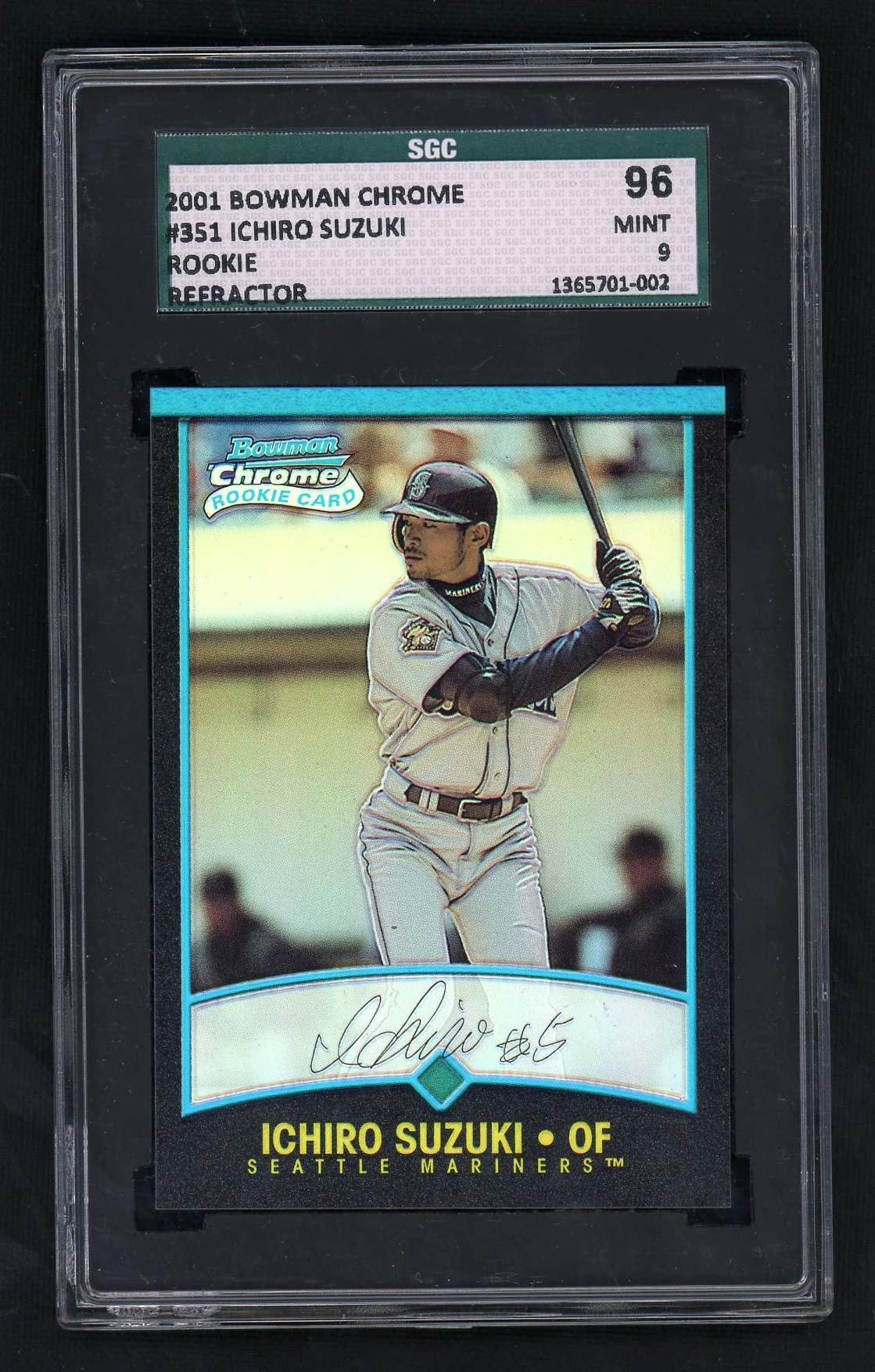 2001 Bowman Chrome Refractor Ichiro Suzuki #351 SGC 9