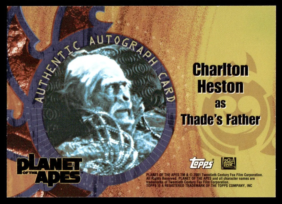 2001 Topps Charlton Heston Authentic Autograph - Image 2