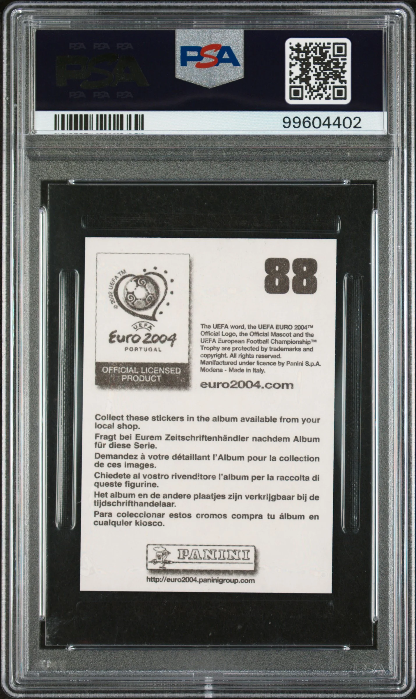 2004 Panini UEFA Euro Fernando Torres #88 PSA 8 - Image 2