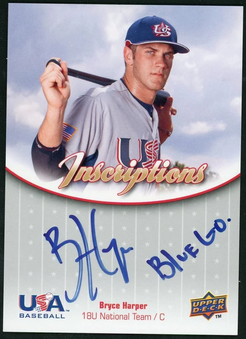 2009 Upper Deck USA Baseball Bryce Harper Blue Inscriptions