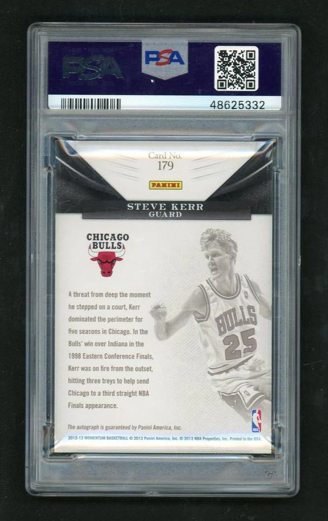 2012 Panini Momentum Monumental Marks Steve Kerr #179 PSA 9 - Image 2