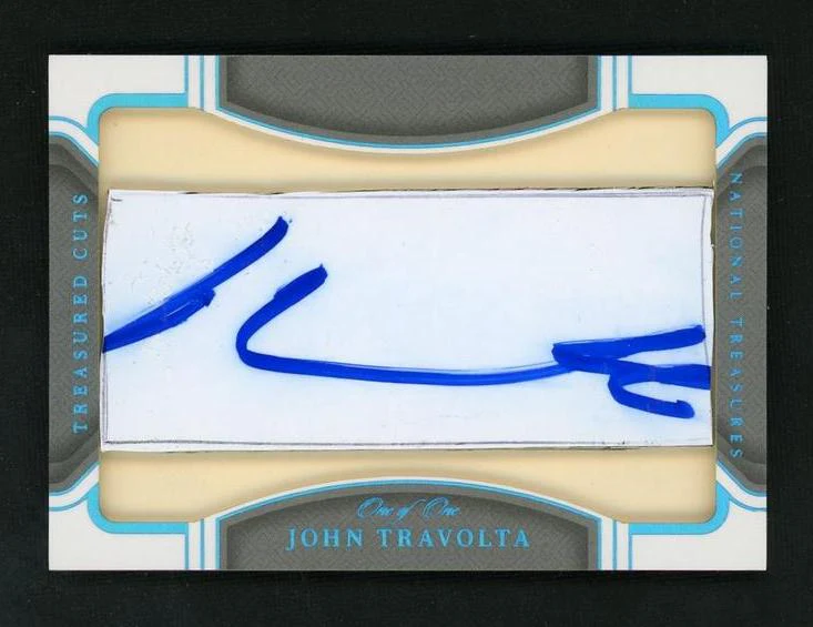 2014 Panini National Treasures TC-JTA John Travolta Treasured Cuts Auto