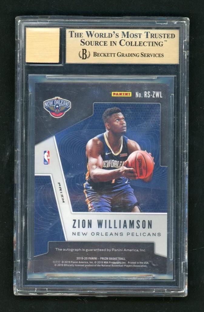 2019 Panini Prizm Rookie Signatures Silver Prizm Zion Williamson #RS-ZWL BGS 9.5 - Image 2