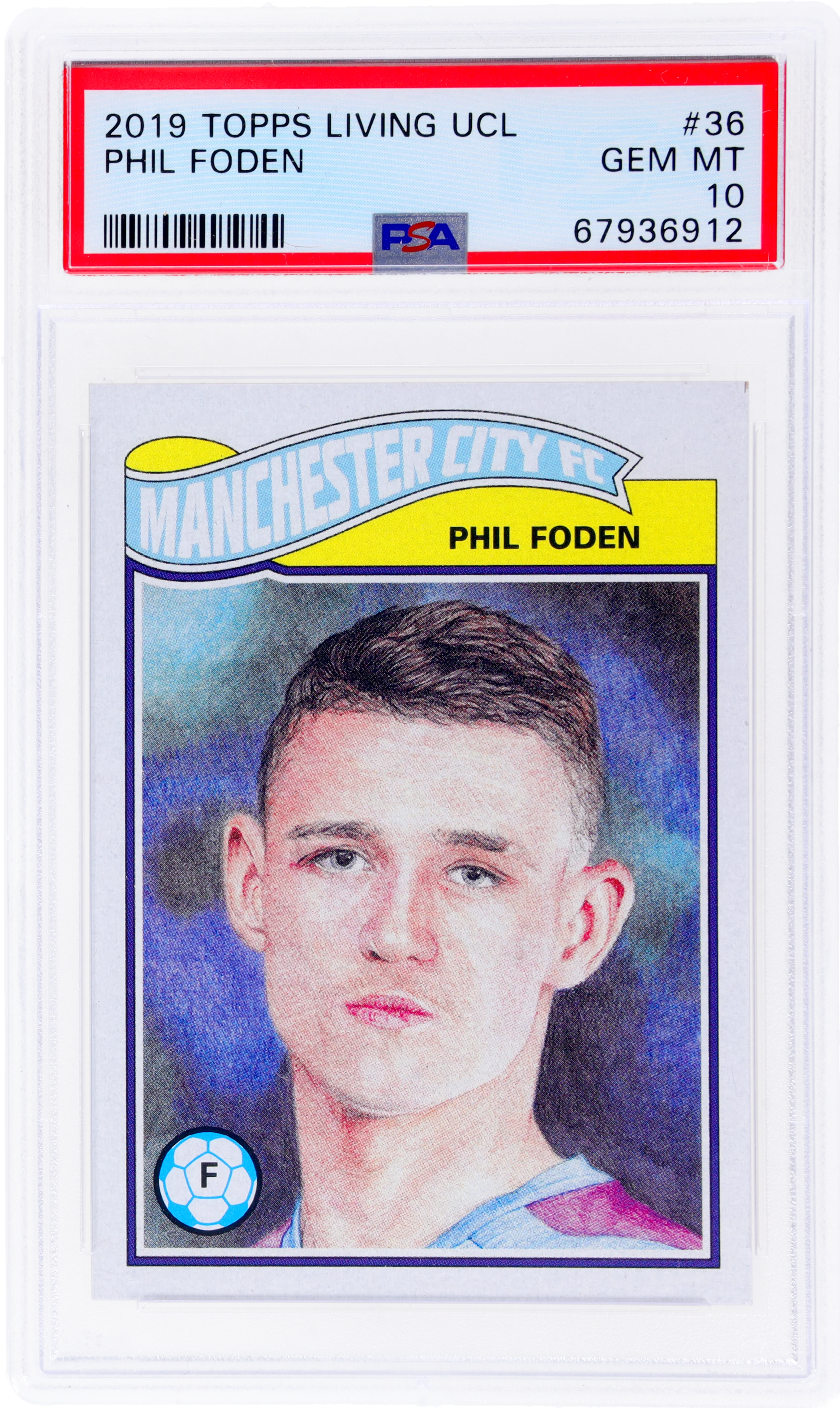 2019 Topps Living UCL Phil Foden #36 PSA 10