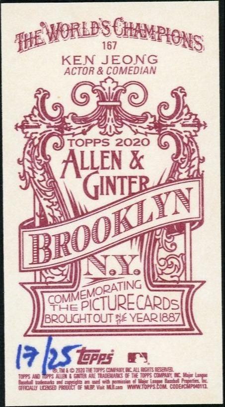 2020 Allen & Ginter 167 Ken Jeong /25 - Image 2