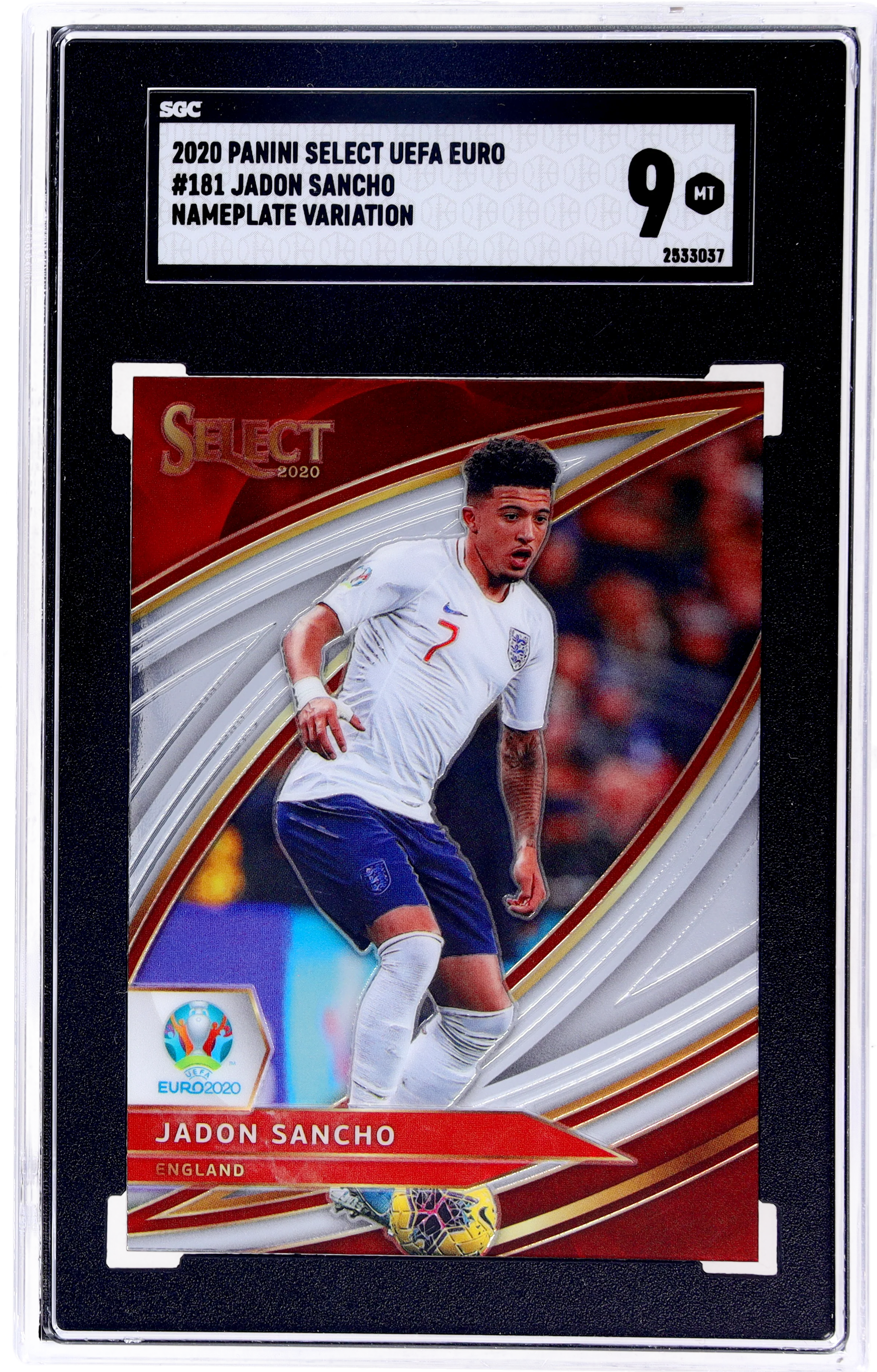 2020 Panini Select UEFA Euro Nameplate Variation Jadon Sancho #181 SGC 9