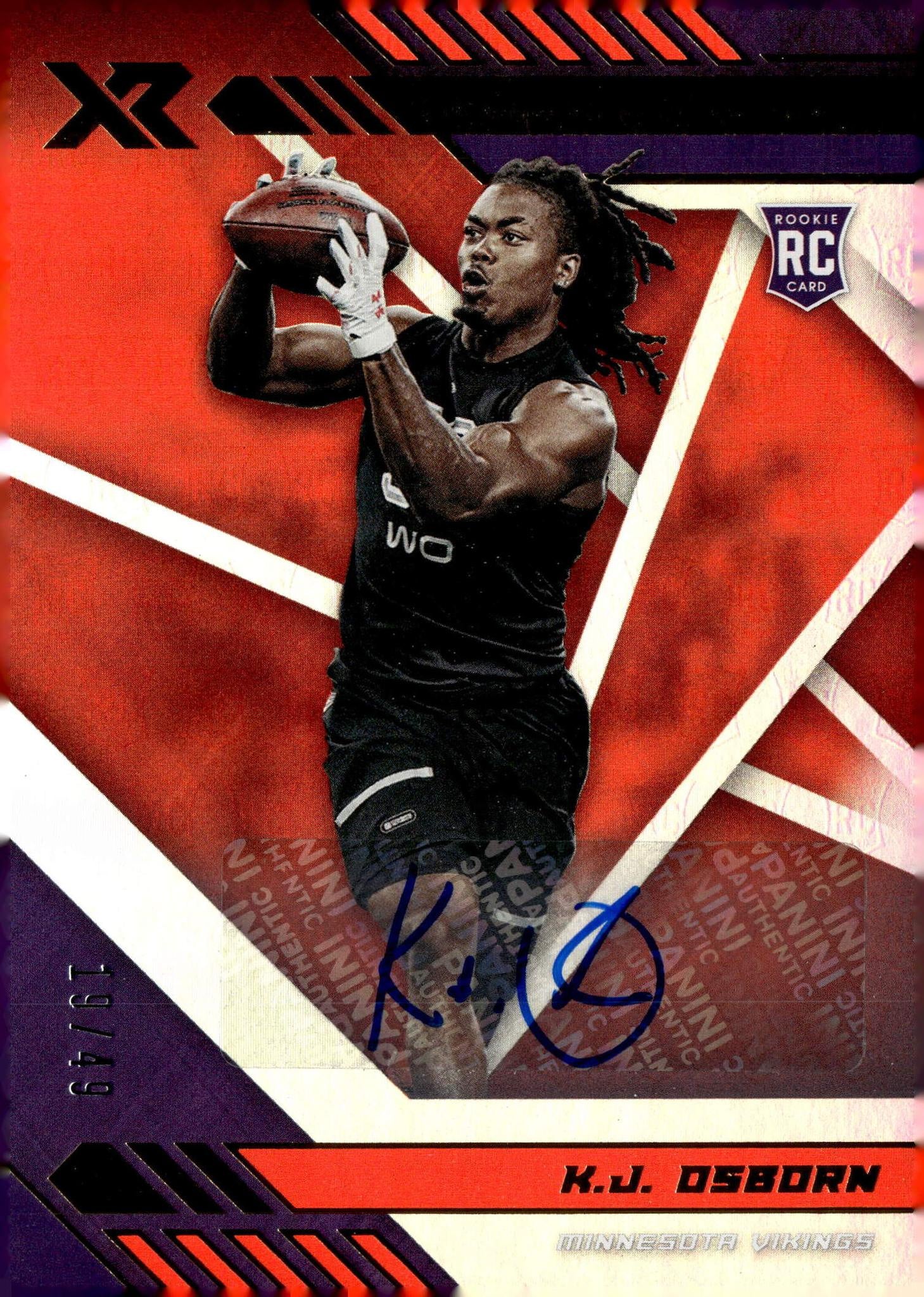 2020 Panini XR K.J. Osborn #180 RC Auto /49
