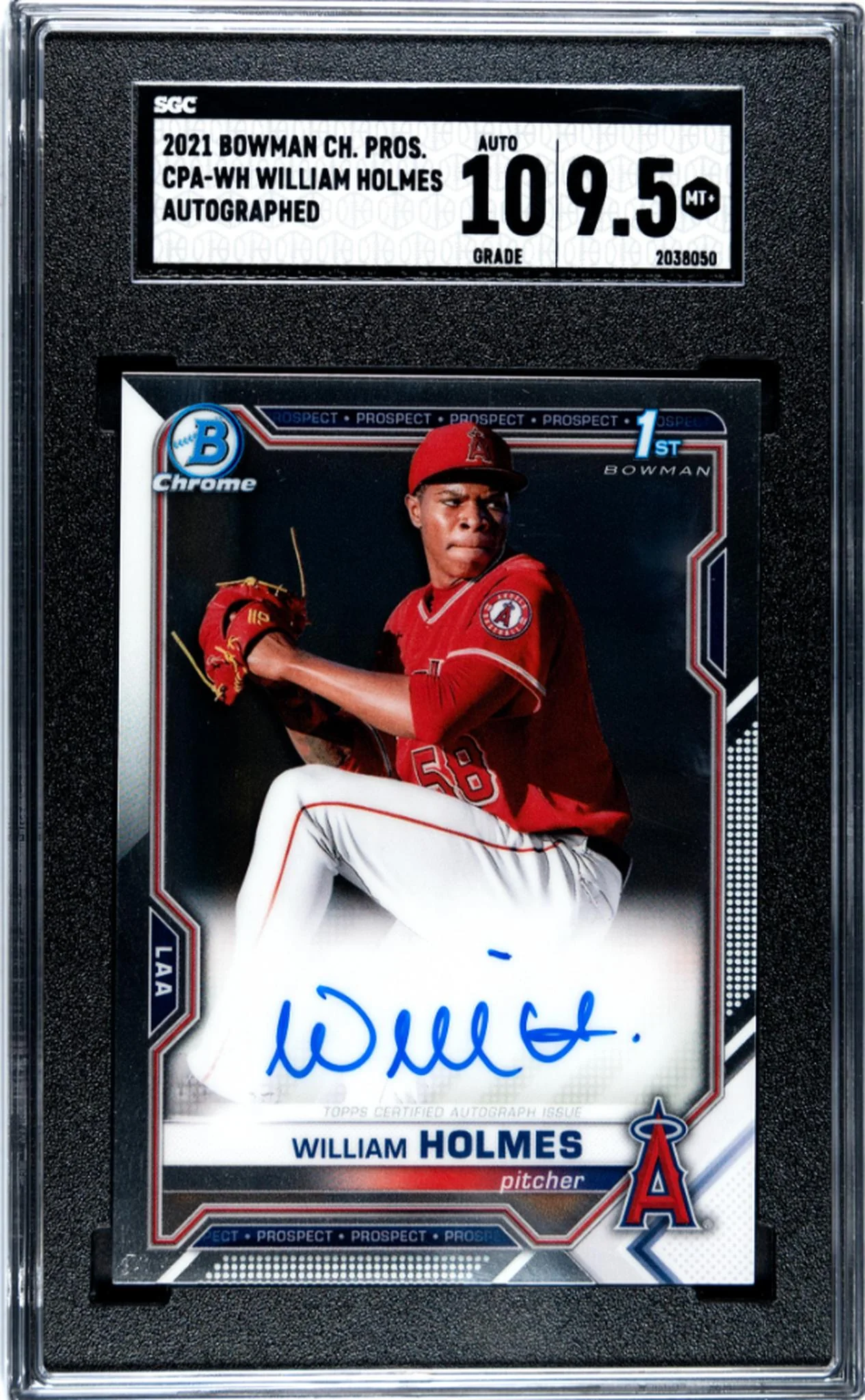 2021 Bowman Chrome William Holmes #CPA-WH Auto SGC 9.5 Auto 10