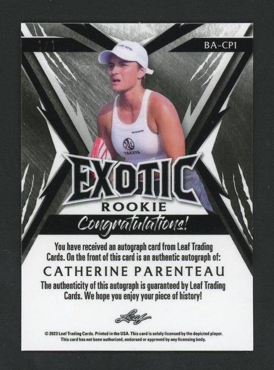 2021 Leaf Exotic BA-CPI Catherine Parenteau Rookie Auto - Image 2