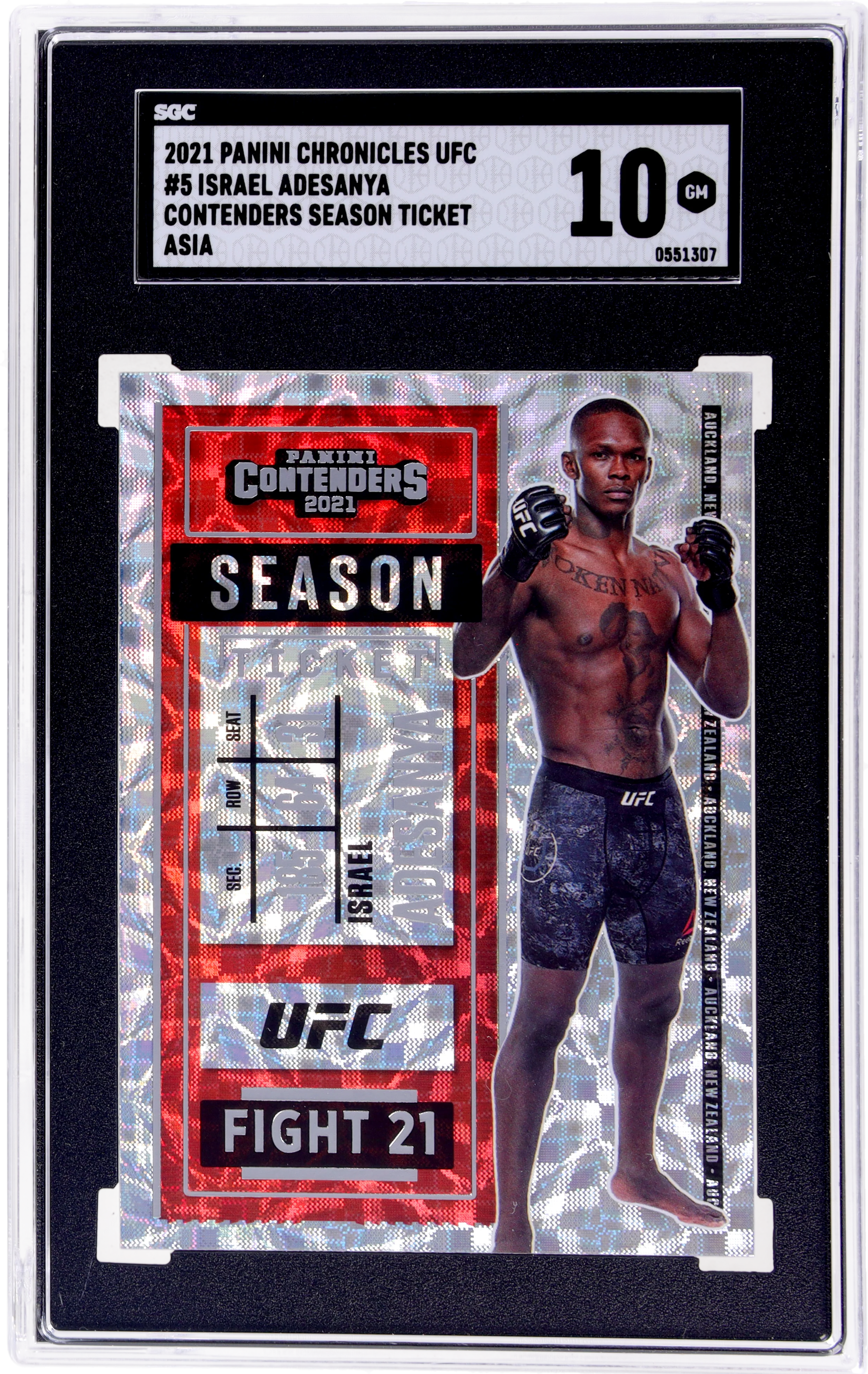 2021 Panini Chronicles Ufc #5 Israel Adesanya Contenders Season Ticket Asia SGC 10