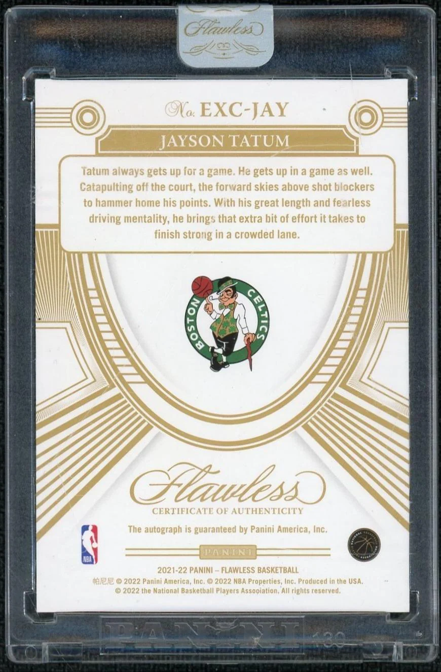 2021 Panini Flawless Excellence Signatures Jayson Tatum Ruby /15 - Image 2