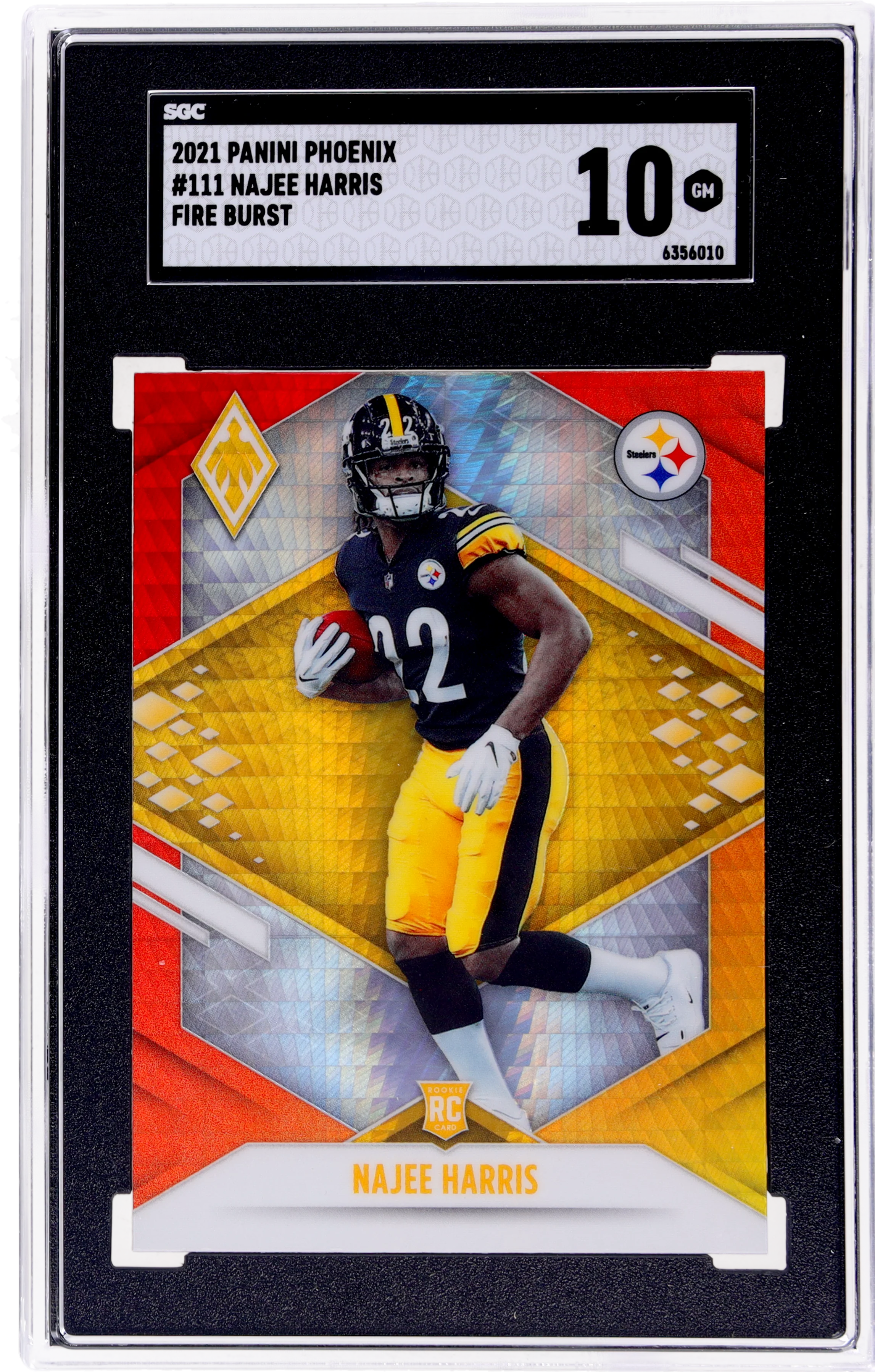 2021 Panini Phoenix Fire Burst Najee Harris #111 SGC 10 RC