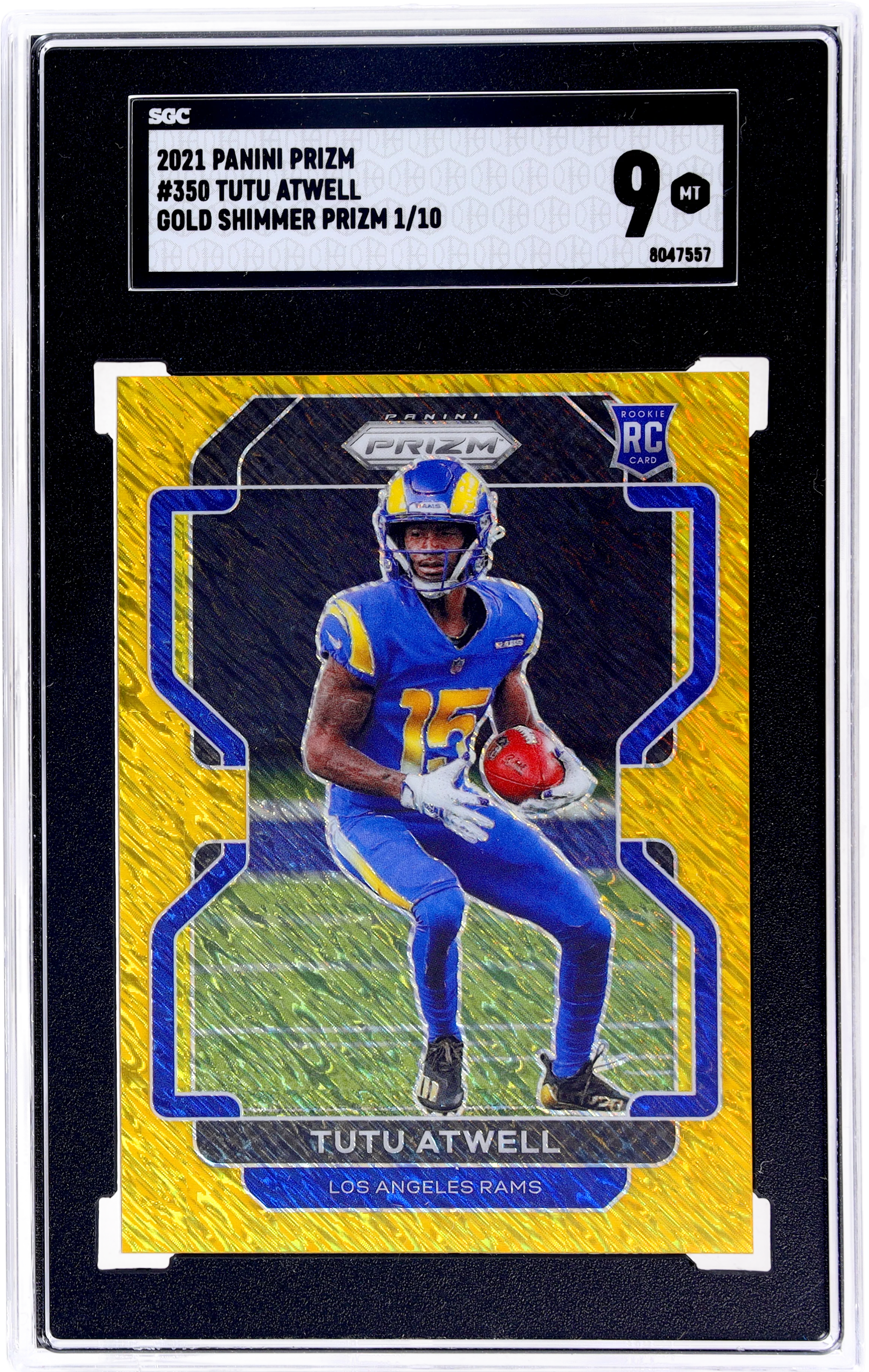 2021 Panini Prizm Gold Shimmer Tutu Atwell #350 1/10 SGC 9 RC