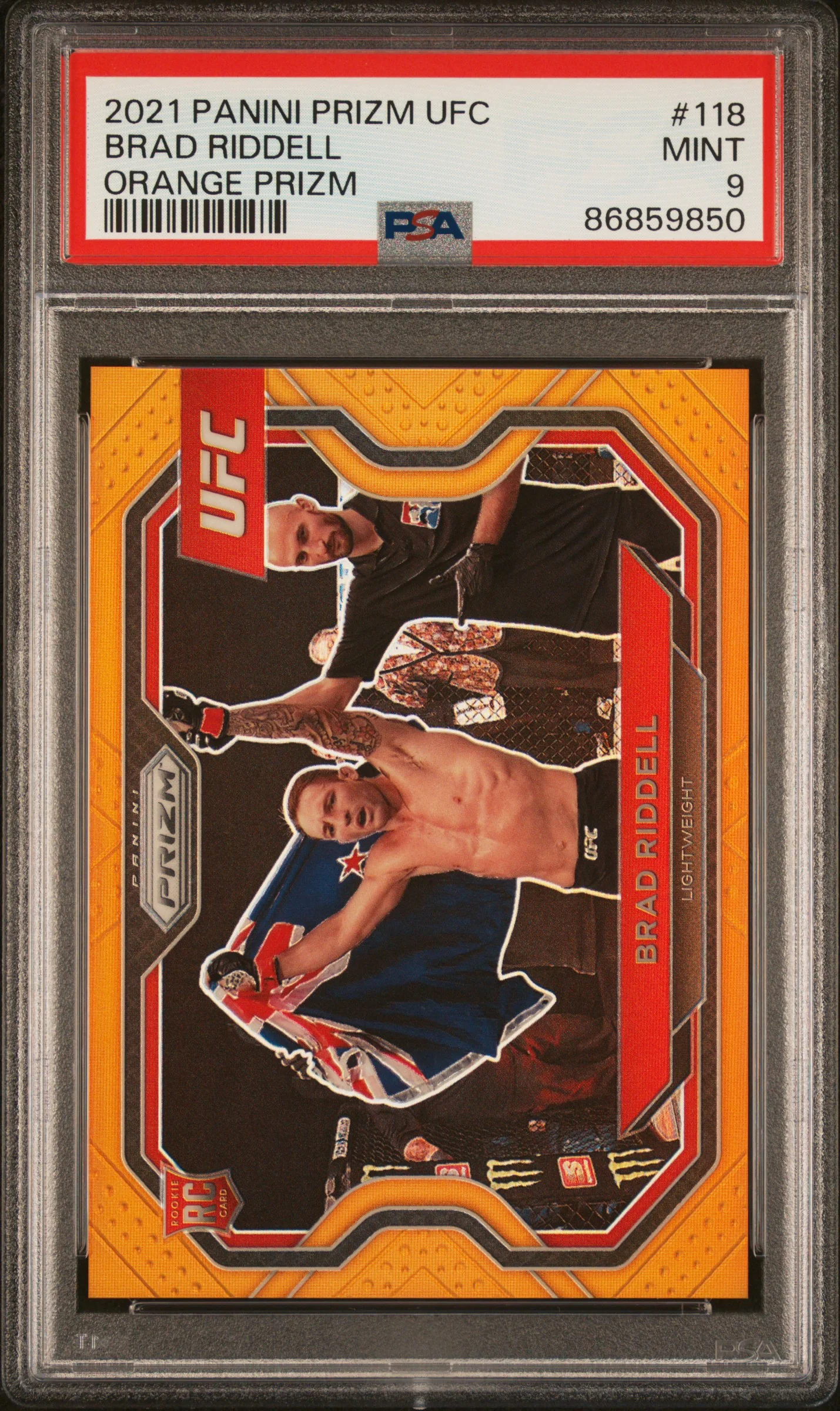 2021 Panini Prizm Orange Brad Riddell #118 RC PSA 9