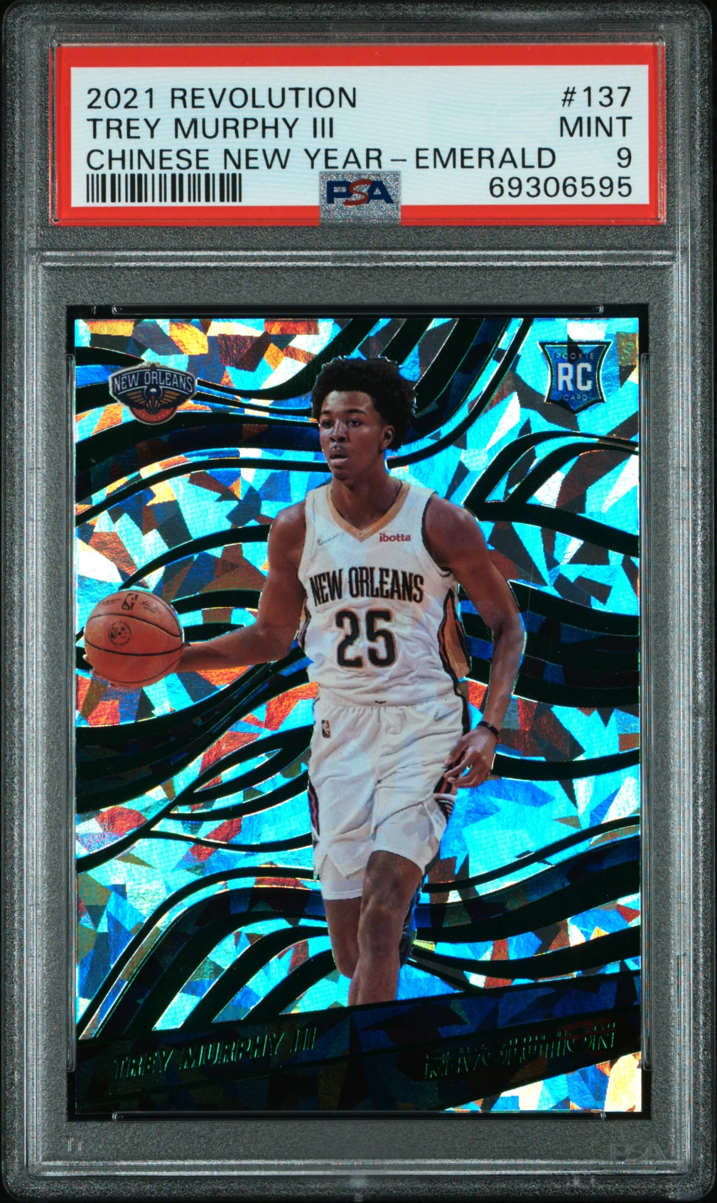 2021 Panini Revolution CNY Emerald Trey Murphy III #137 RC /88 PSA 9