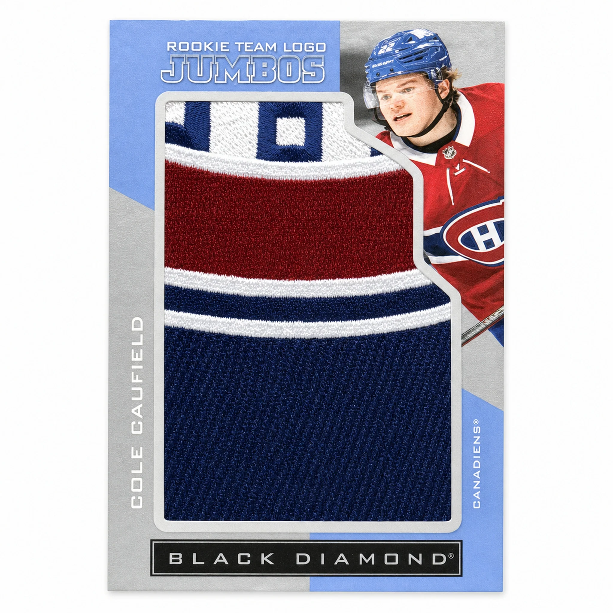 2021 Upper Deck Black Diamond Cole Caufield Rookie Team Logo Jumbo Patch RC