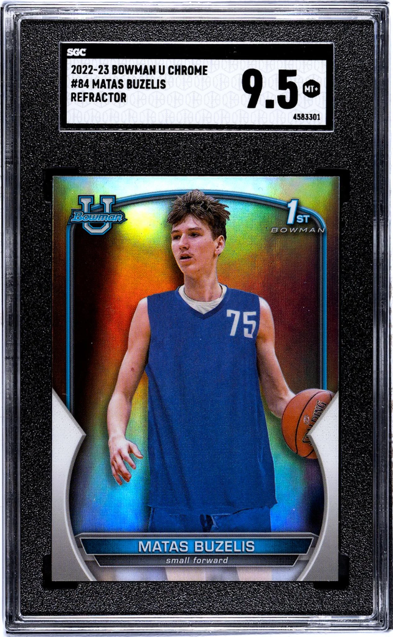 2022-23 Bowman Chrome Refractor Matas Buzelis #84 SGC 9.5