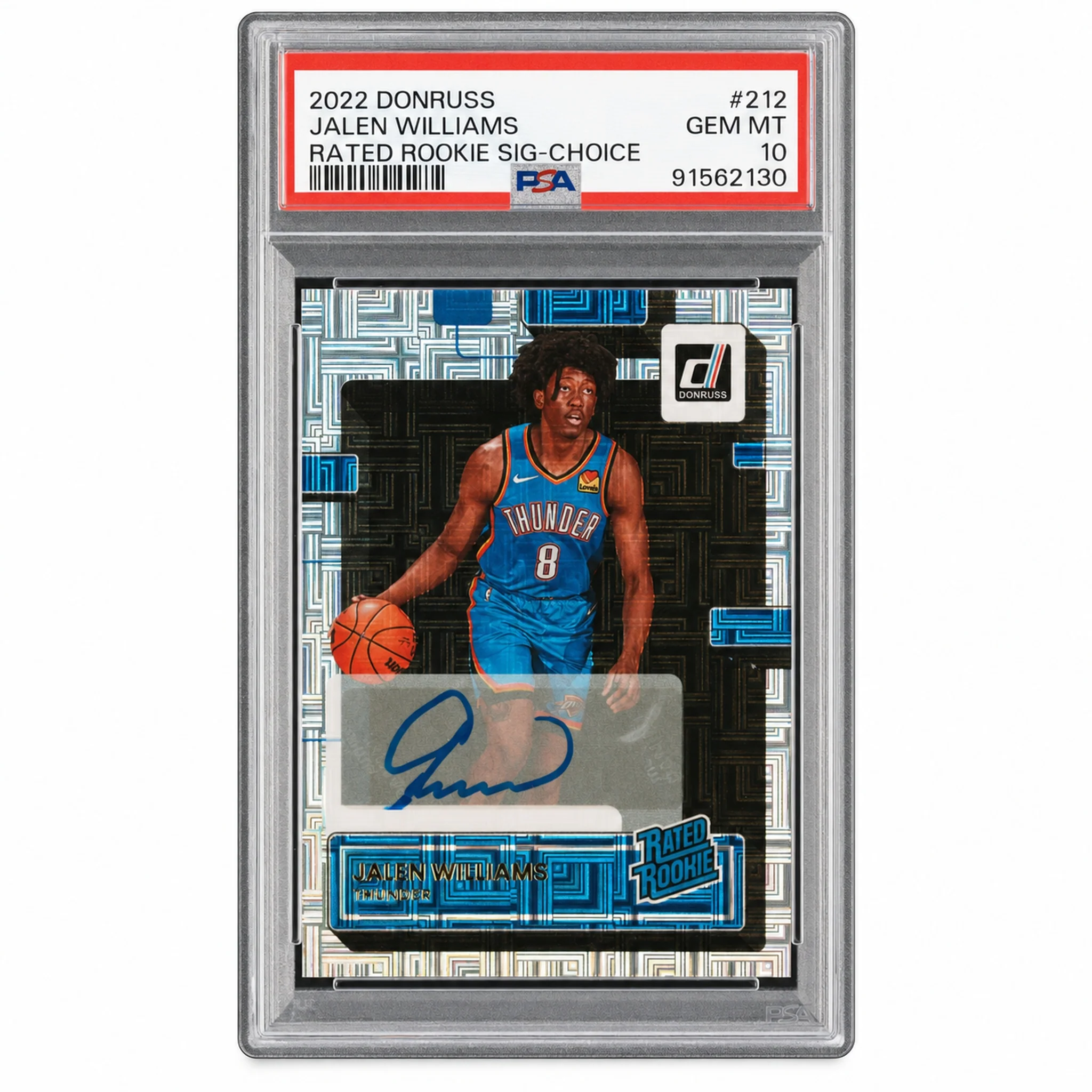 2022 Donruss Rated Rookie Signature Choice Jalen Williams #212 PSA 10