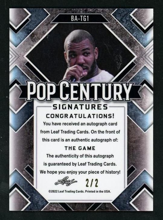 2022 Leaf Pop Century BA-TG1 The Game Signatures 2/2 Auto - Image 2