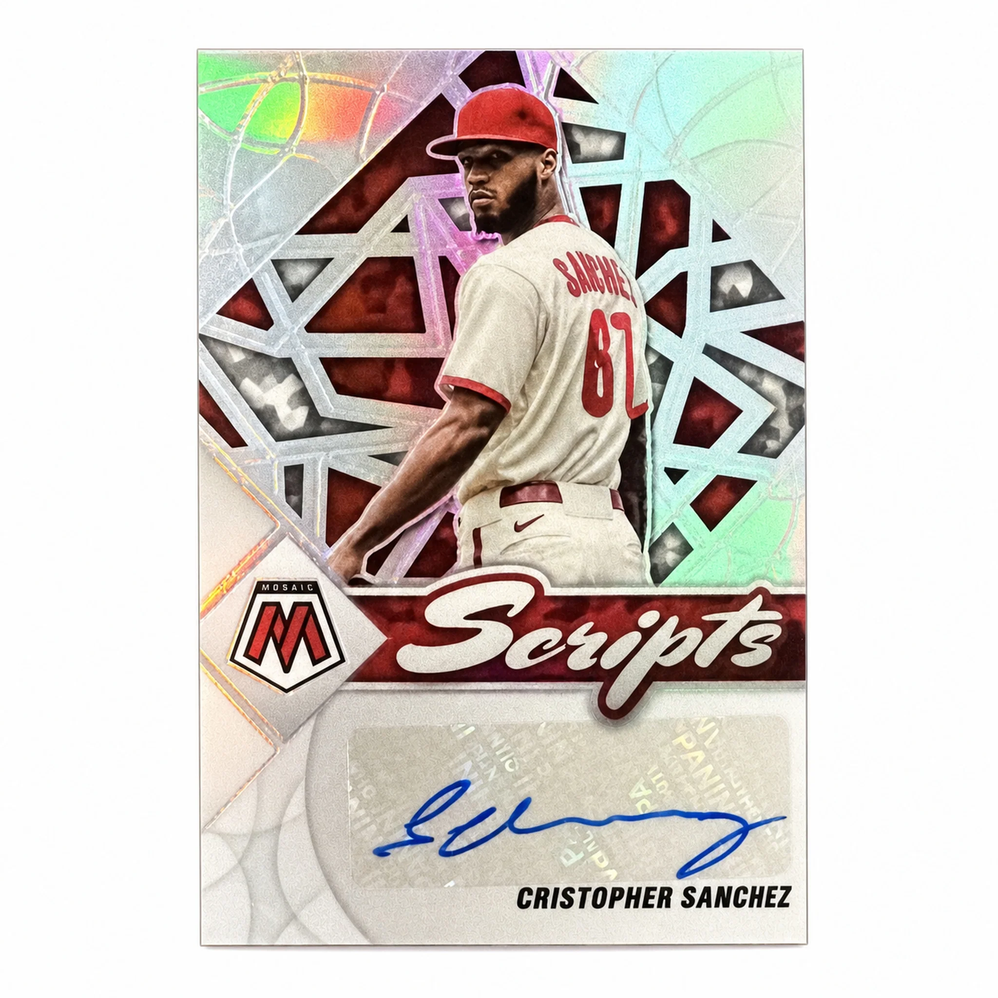 2022 Panini Mosaic Cristopher Sanchez Rookie Scripts Holo Auto RC
