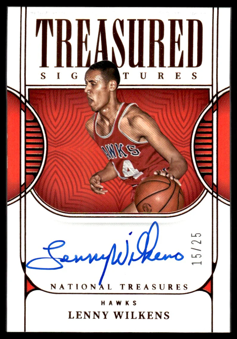 2022 Panini National Treasures Treasured Lenny Wilkens #TS-LWK Auto /25