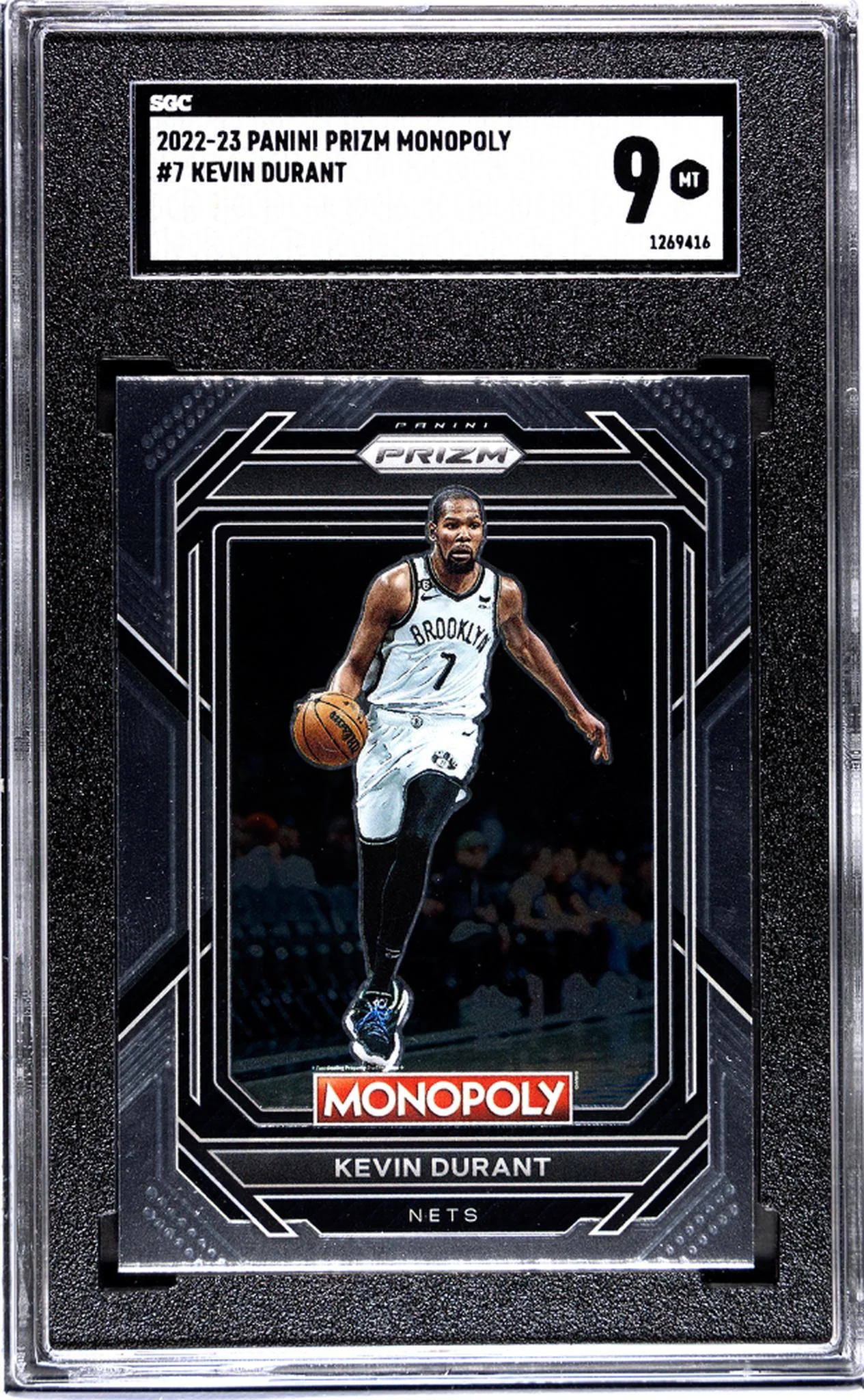 2022 Panini Prizm Monopoly Kevin Durant #7 SGC 9