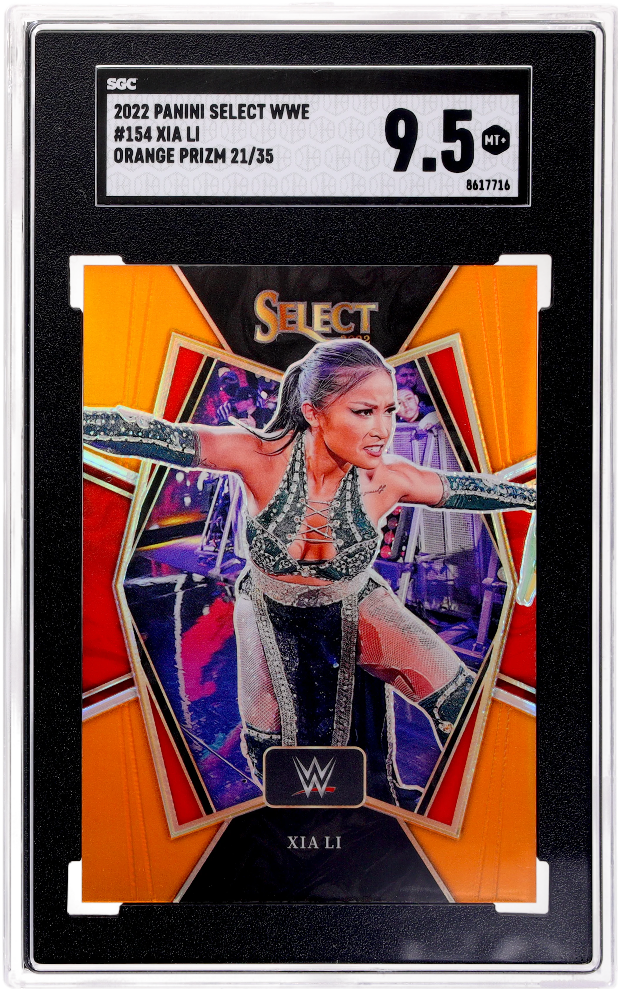 2022 Panini Select WWE Xia Li #154 Orange Prizm 21/35 SGC 9.5