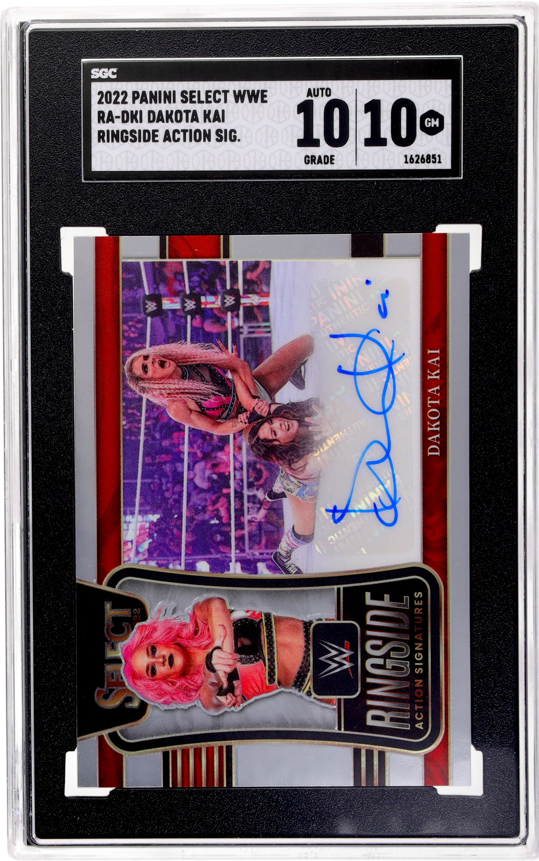 2022 Panini Select WWE Ringside Action Dakota Kai #RA-DKI SGC 10 Auto