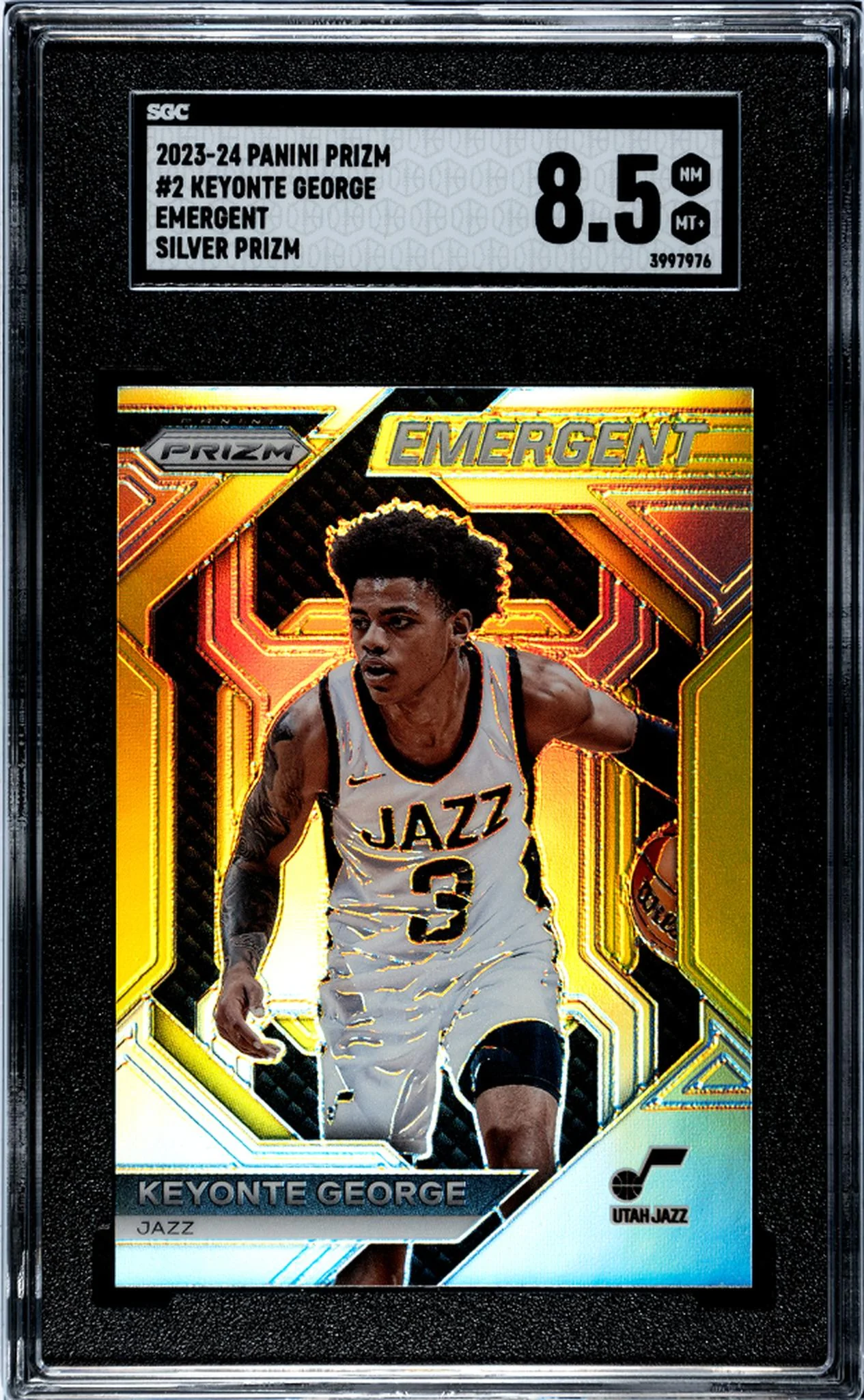 2023-24 Panini Prizm Emergent Silver Keyonte George #2 SGC 8.5