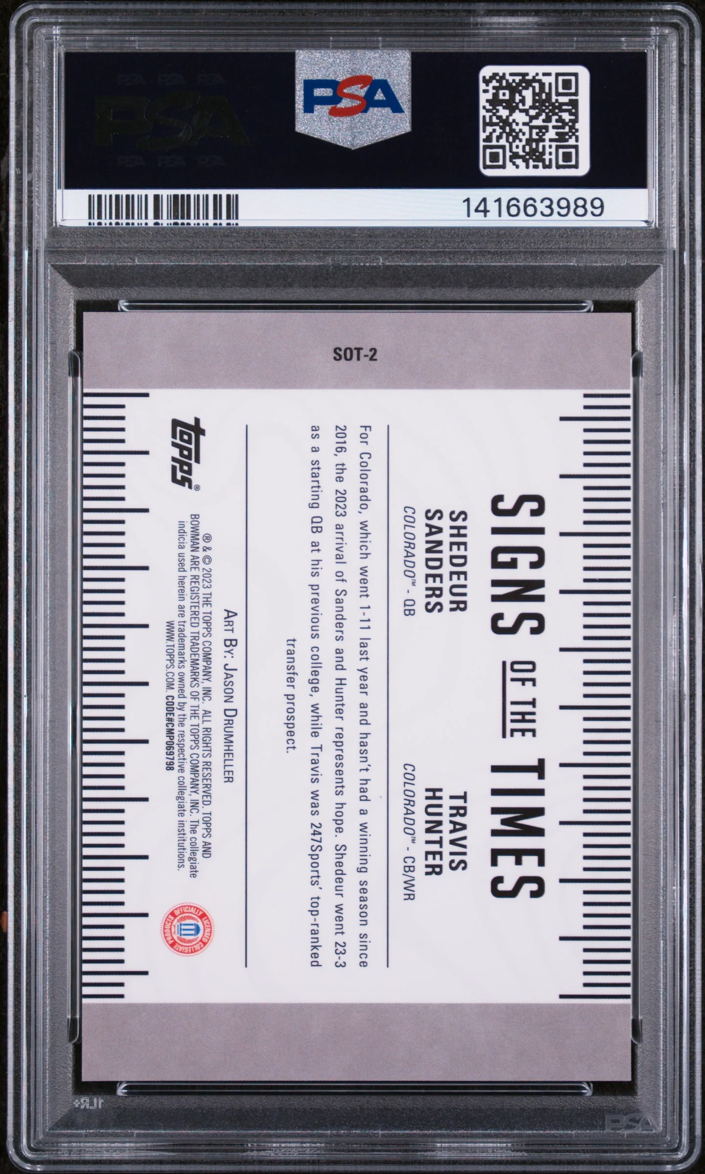 2023 Bowman University Best Signs of the Times Geometric T.Hunter/S.Sanders #SOT2 PSA 10 - Image 2