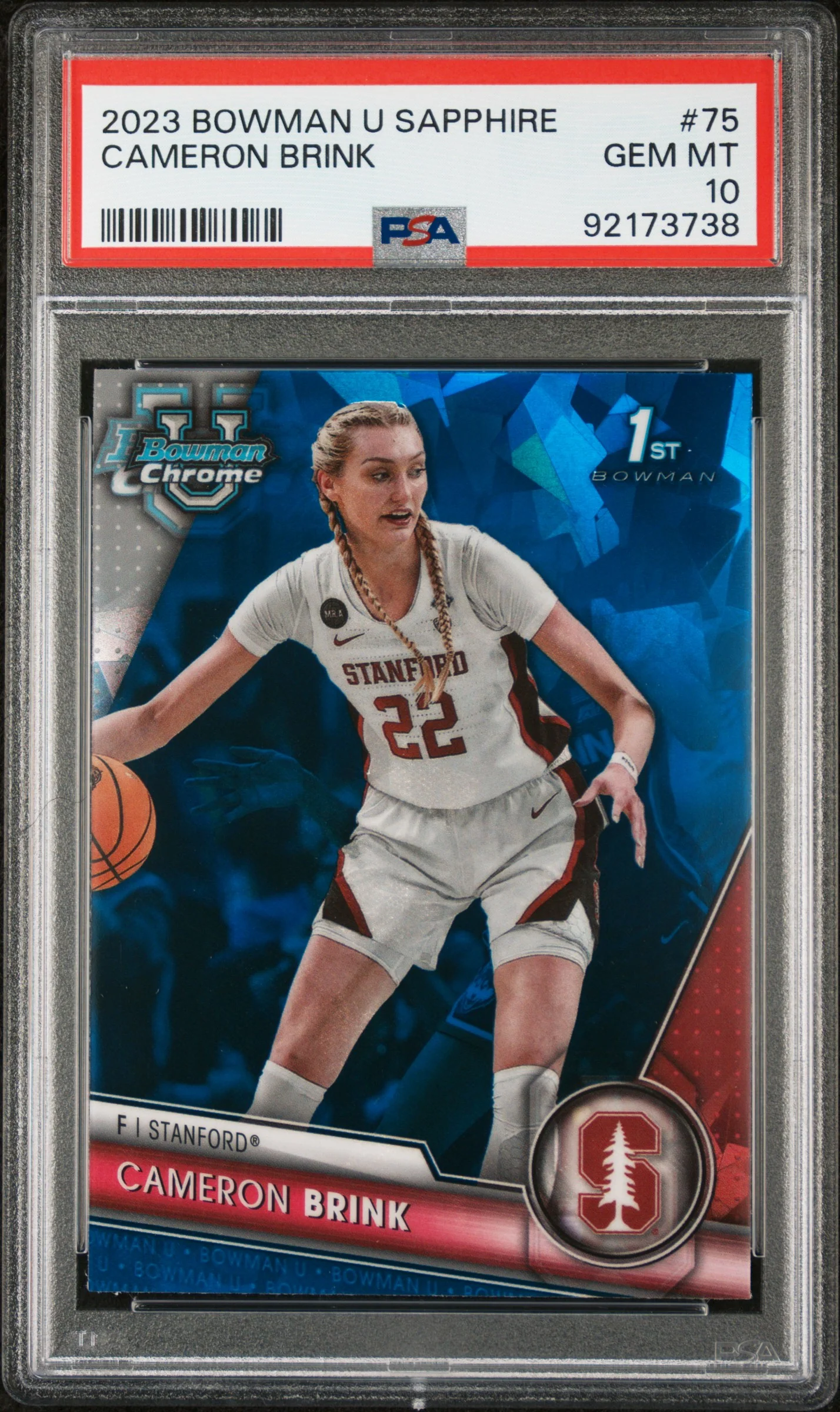 2023 Bowman U Chrome Sapphire Cameron Brink #75 PSA 10