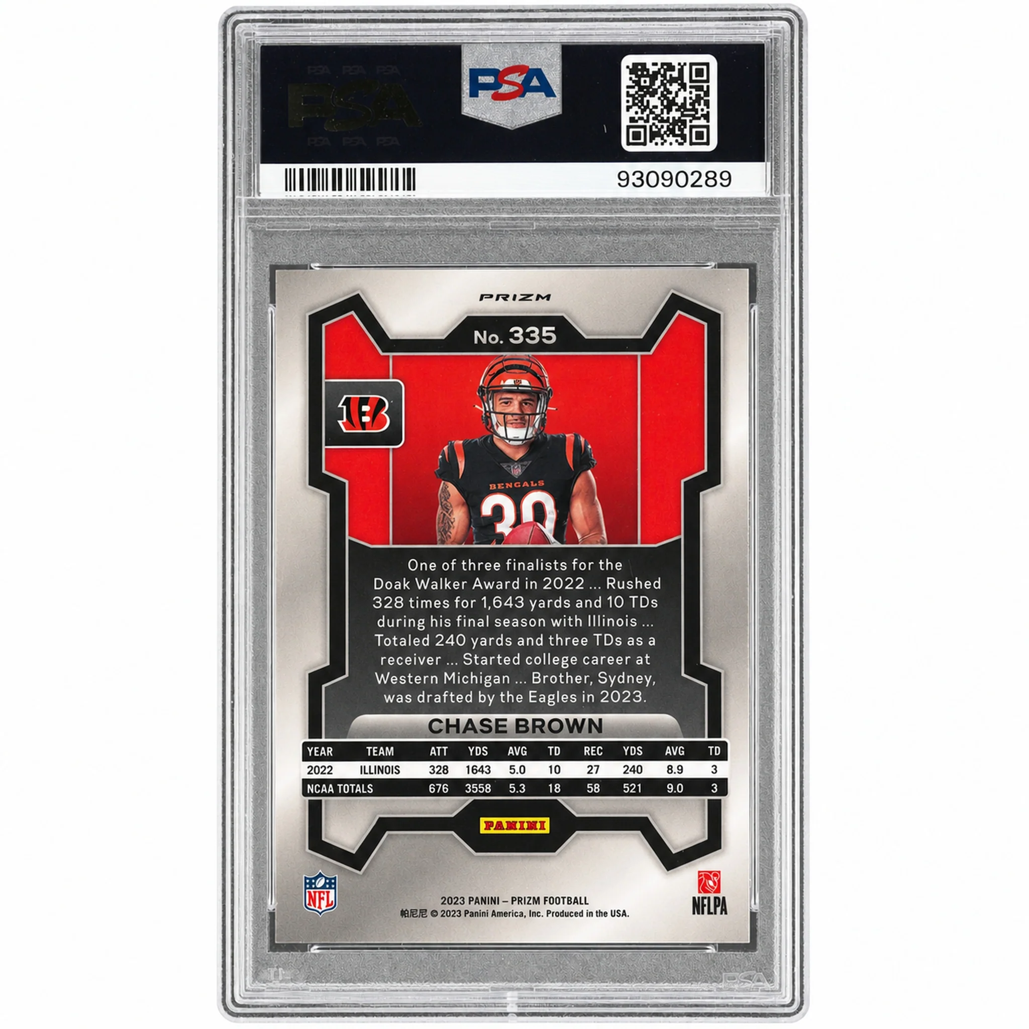 2023 Panini Prizm Variation-Green Wave Chase Brown #335 PSA 10 - Image 2