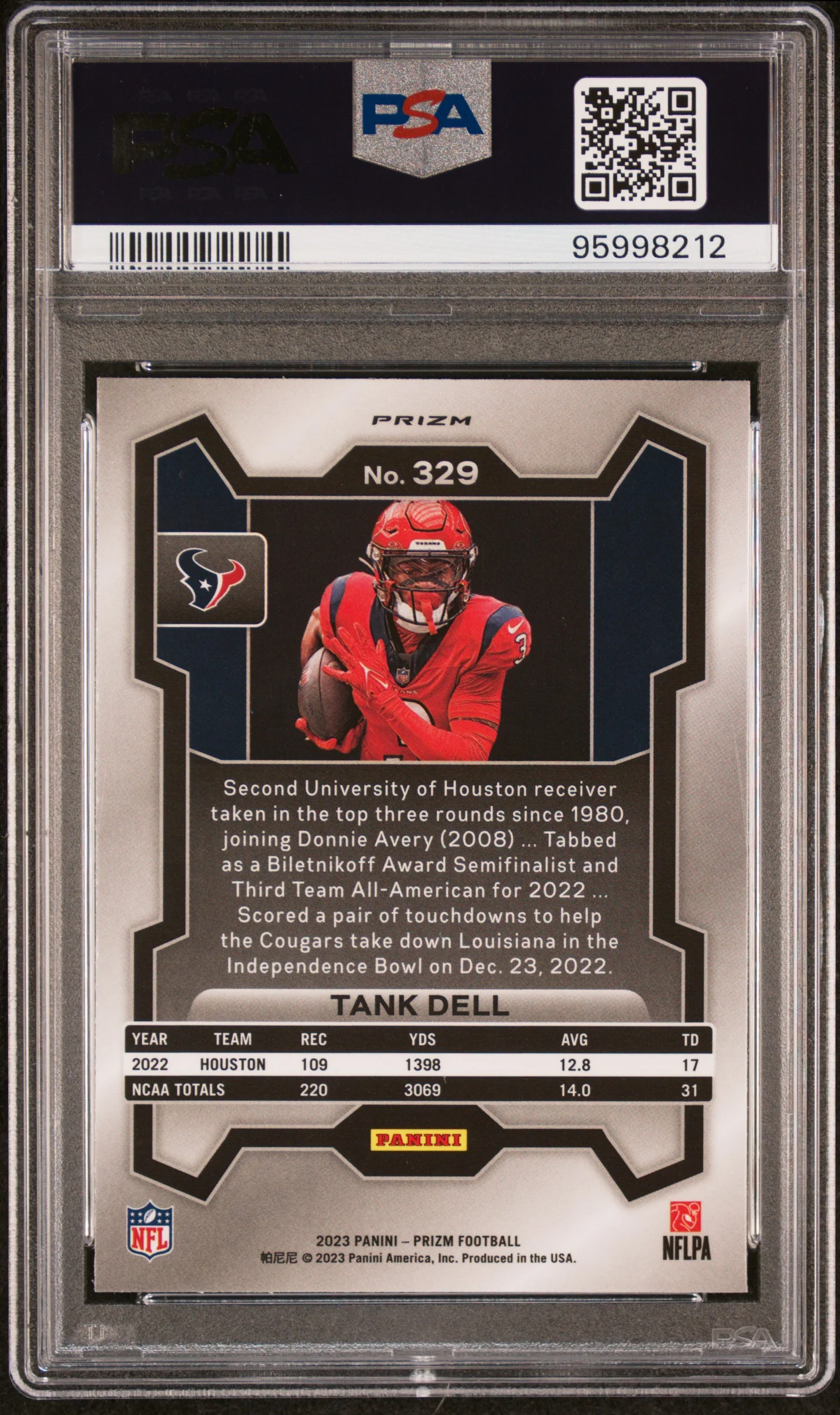 2023 Panini Prizm Variation-No Huddle Tank Dell #329 PSA 10 - Image 2