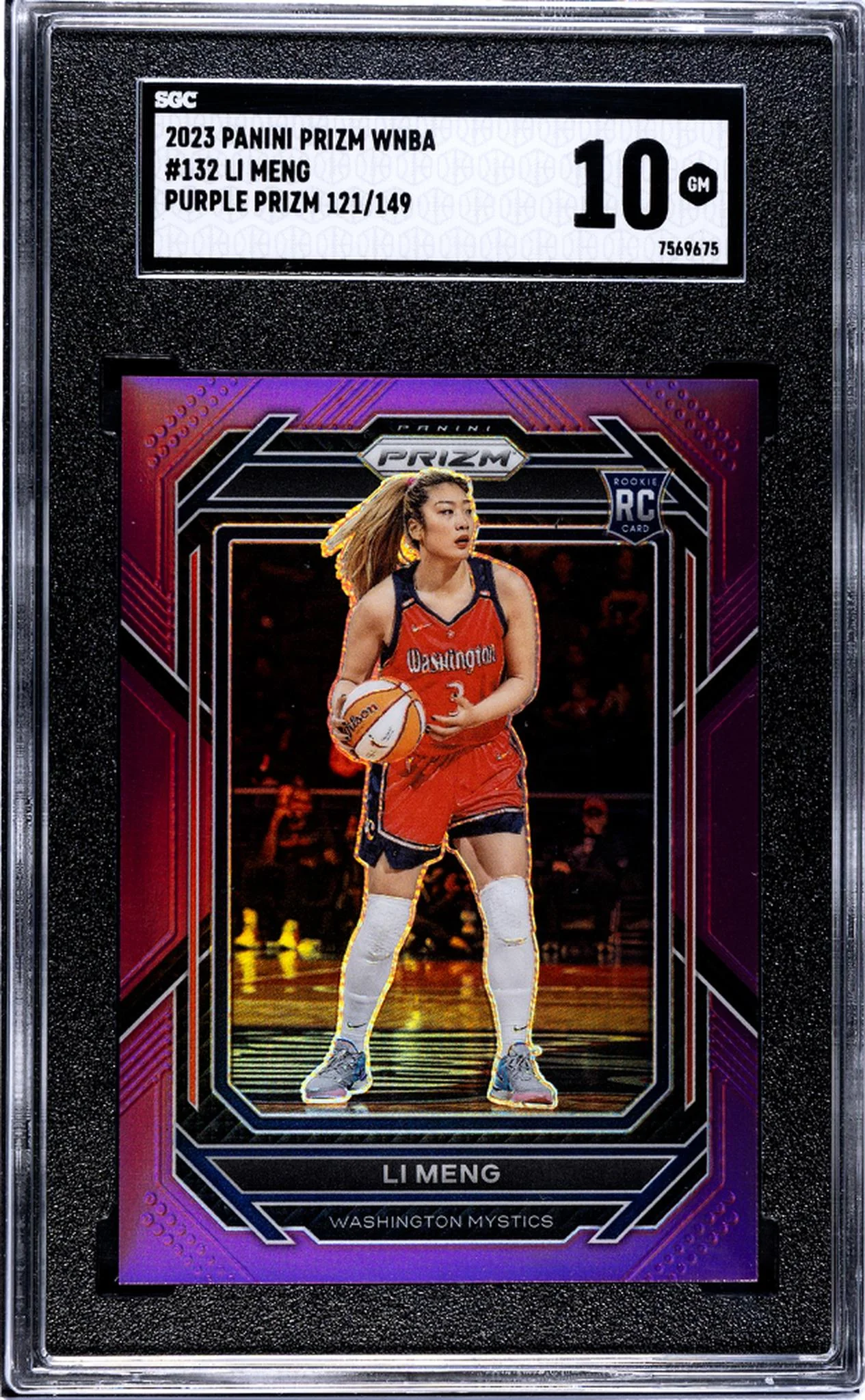 2023 Panini Prizm Purple Prizm Li Meng #132 RC /149 SGC 10