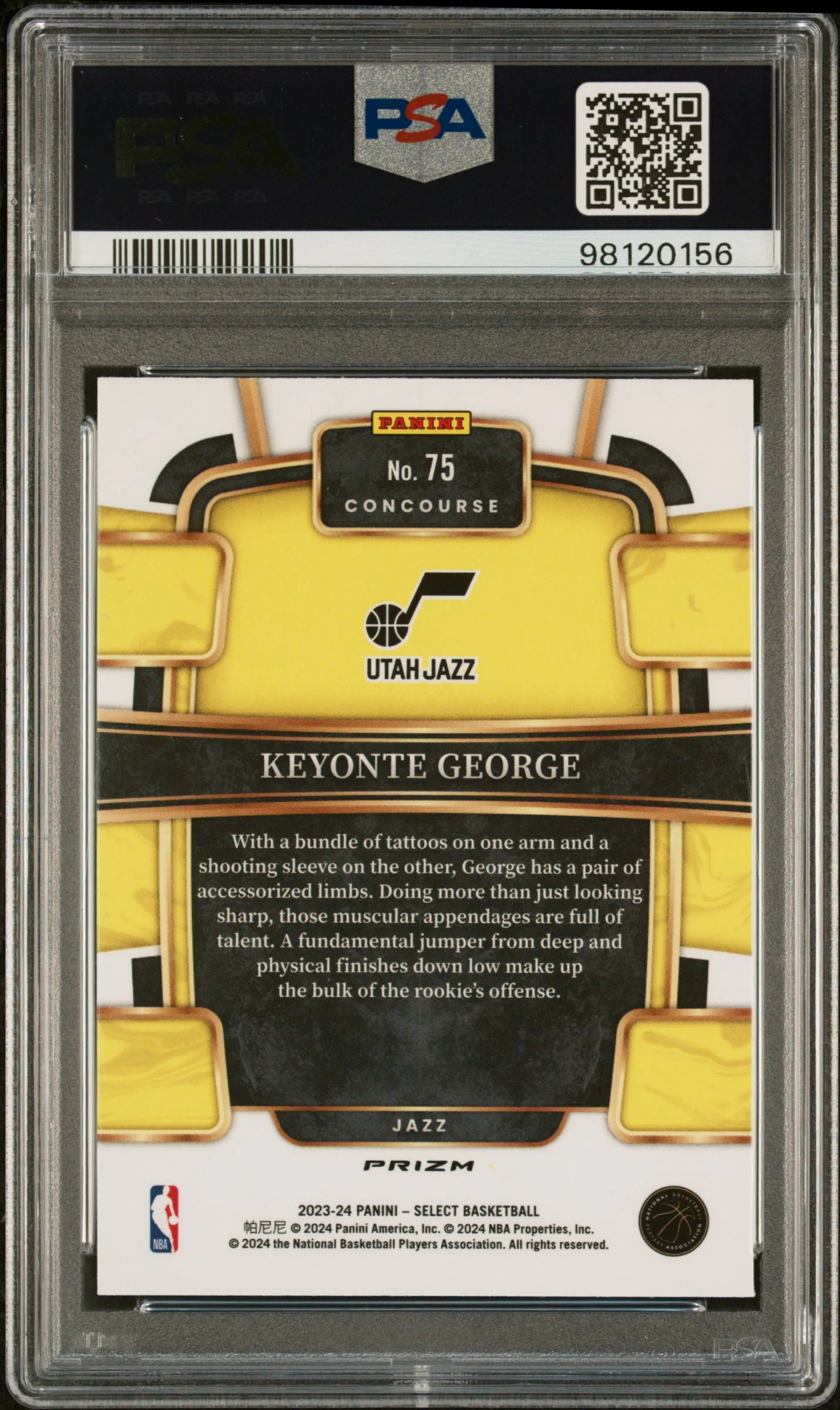 2023 Panini Select Green Shock Keyonte George #75 PSA 10 - Image 2